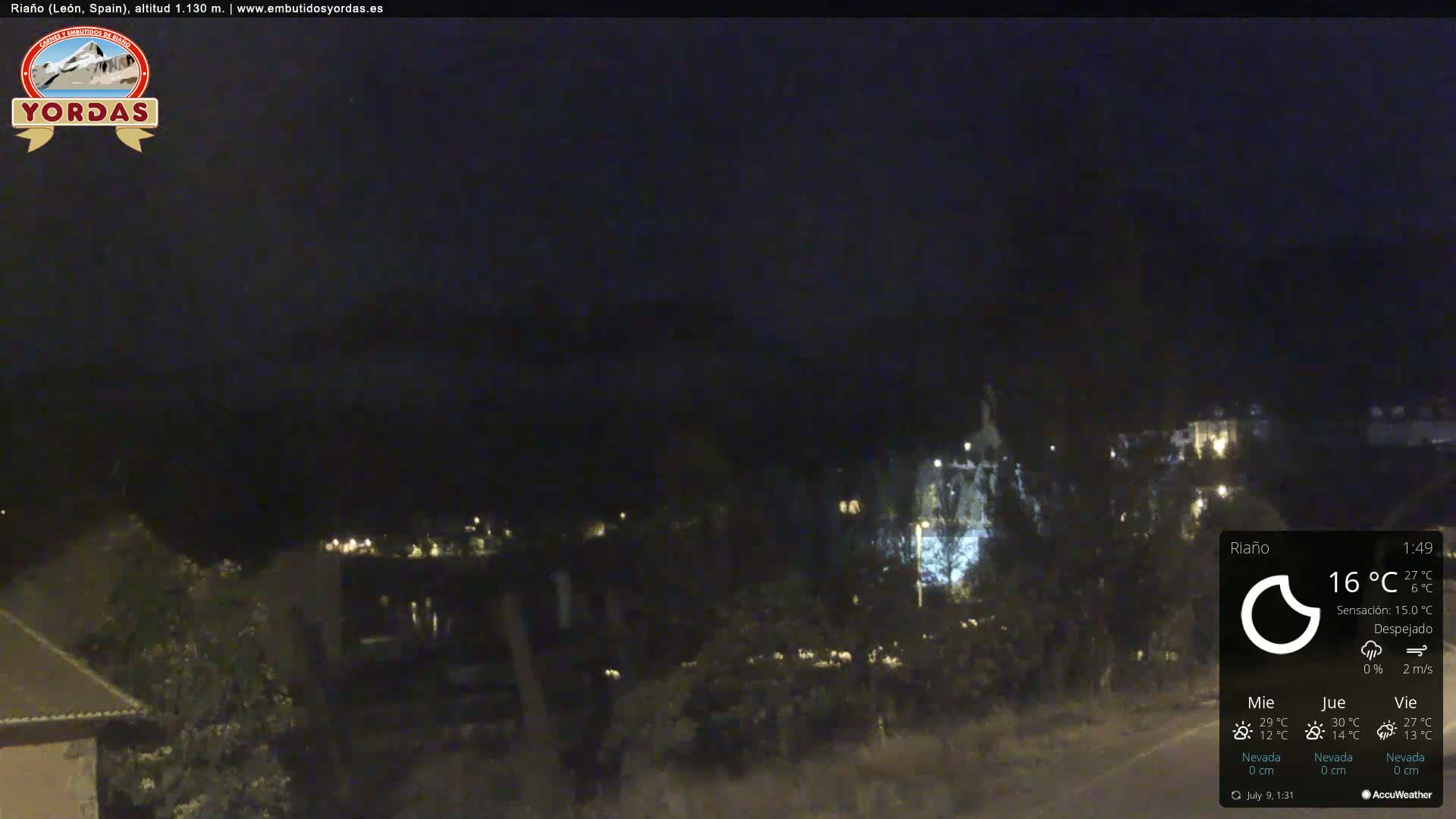 Yordas Peak (Pica Yordas) from Riaño Live Cam - León, Castile&León, Spain