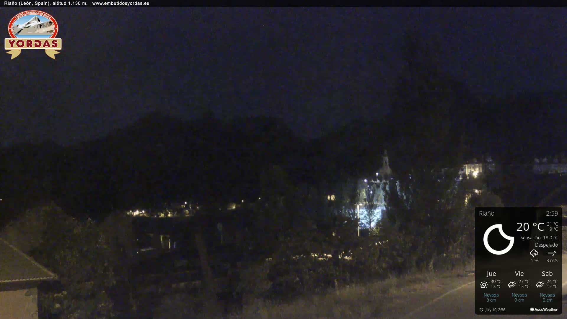 Yordas Peak (Pica Yordas) from Riaño Live Cam - León, Castile&León, Spain