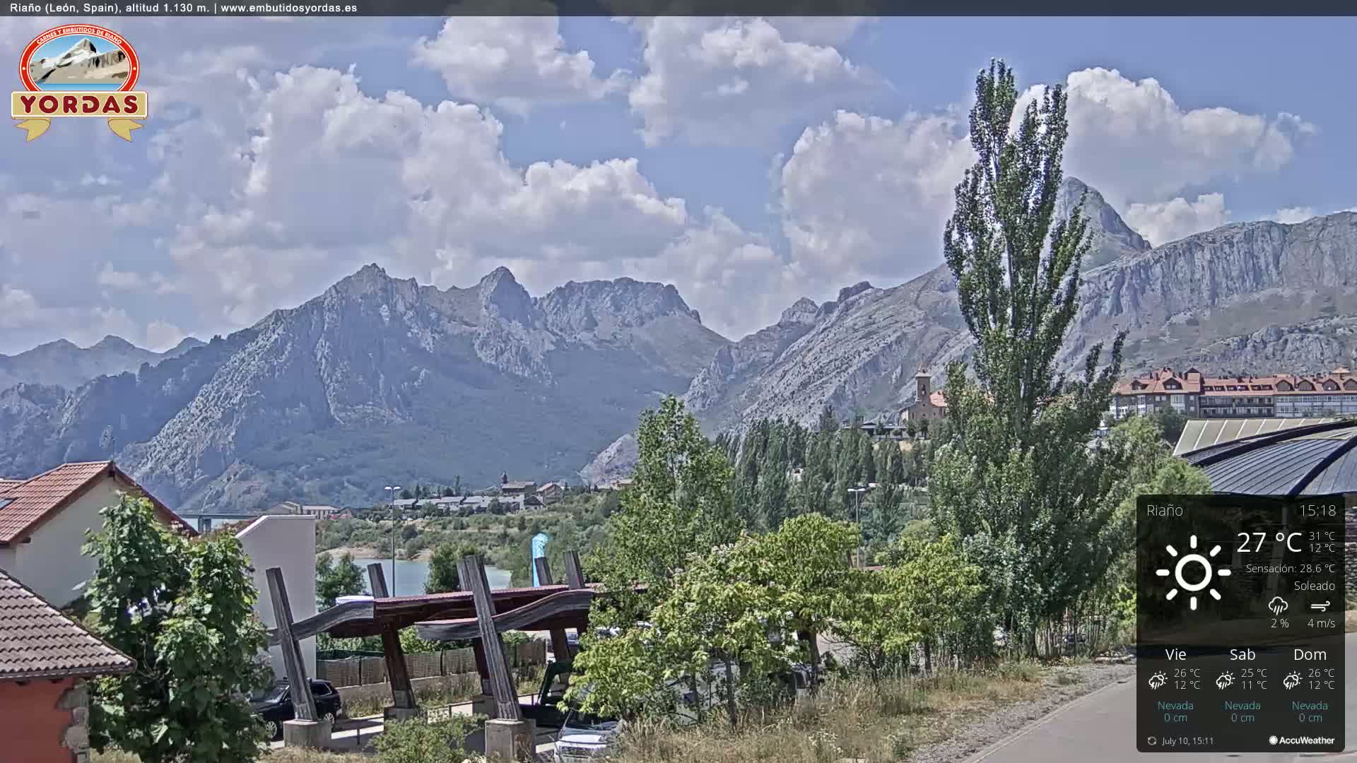 Yordas Peak (Pica Yordas) from Riaño Live Cam - León, Castile&León, Spain