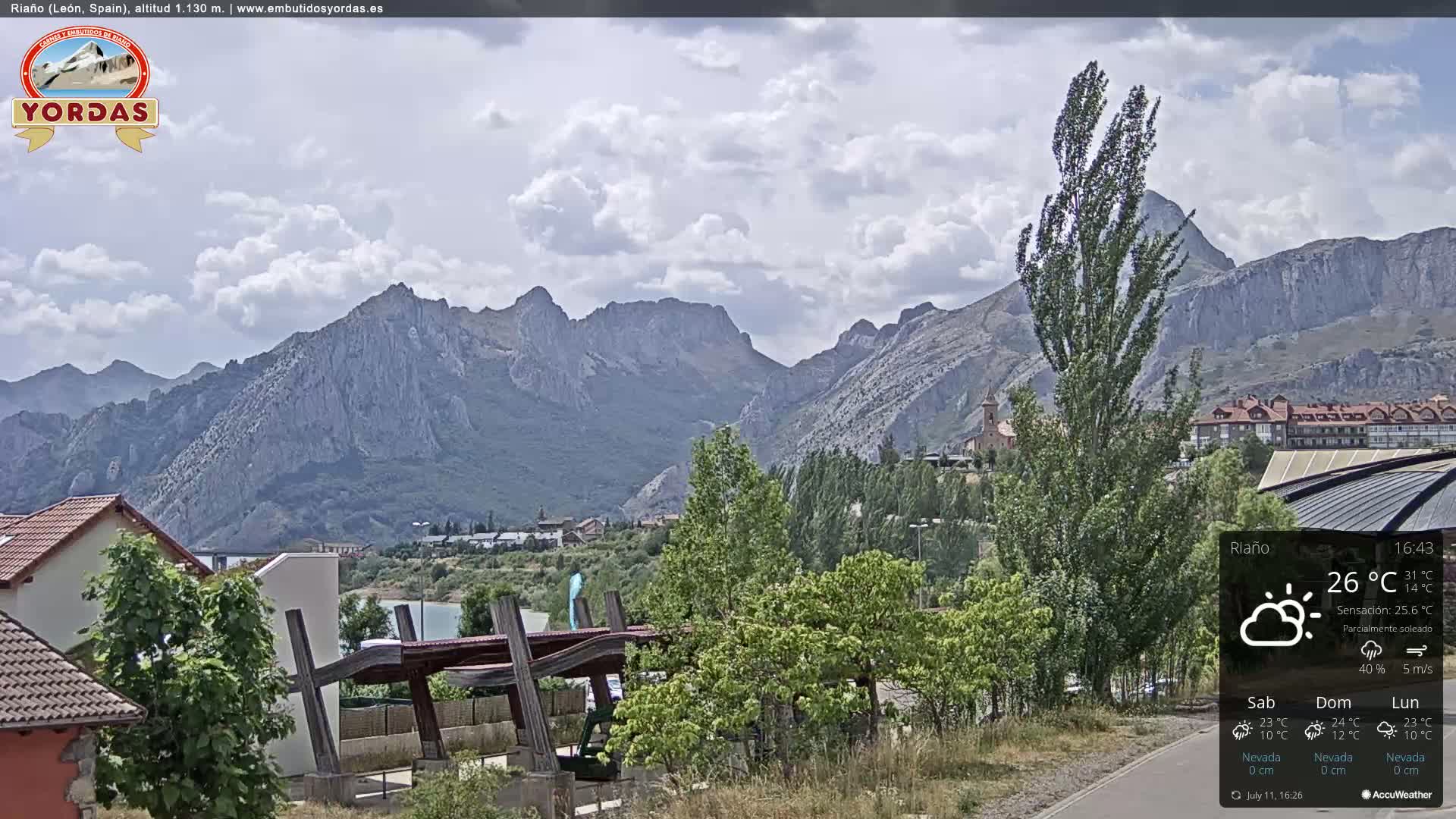 Yordas Peak (Pica Yordas) from Riaño Live Cam - León, Castile&León, Spain