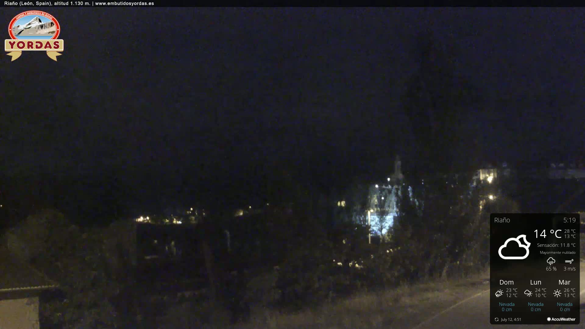 Yordas Peak (Pica Yordas) from Riaño Live Cam - León, Castile&León, Spain