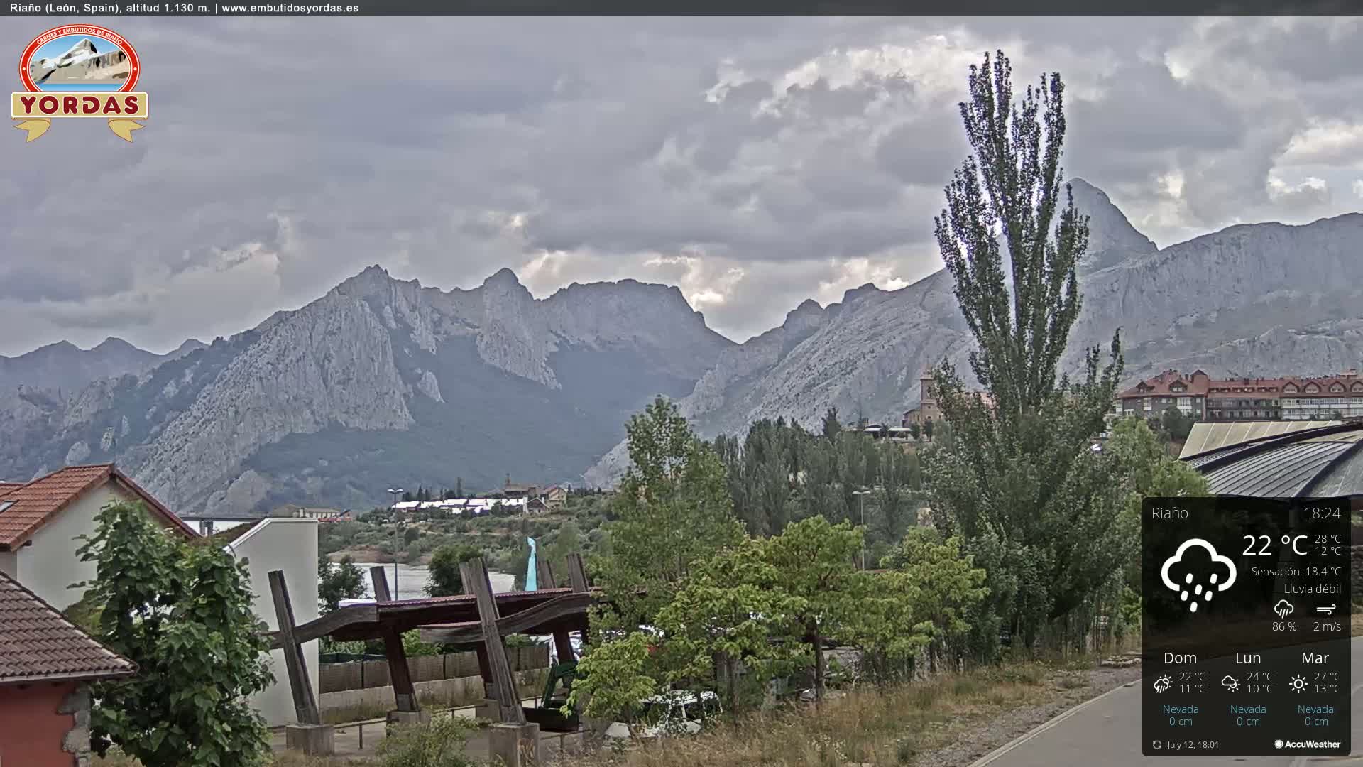 Yordas Peak (Pica Yordas) from Riaño Live Cam - León, Castile&León, Spain