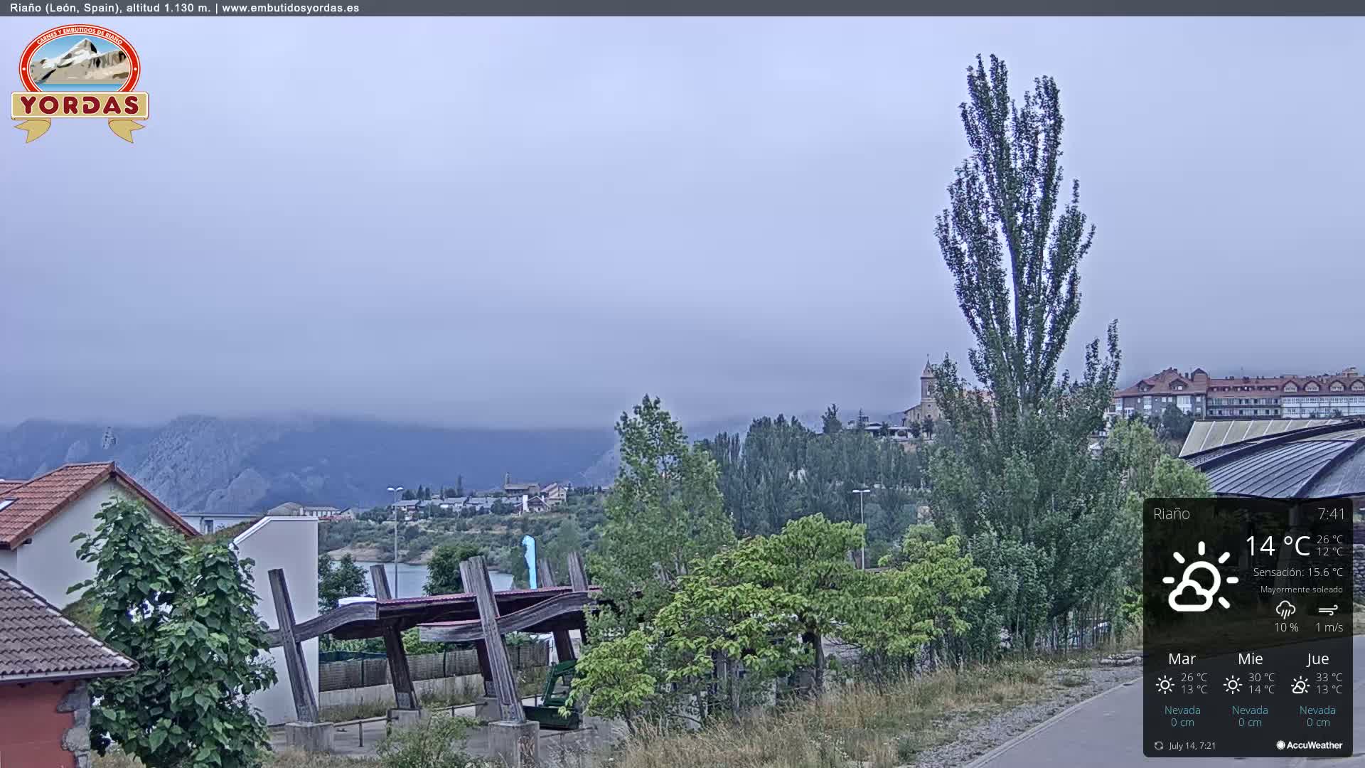 Yordas Peak (Pica Yordas) from Riaño Live Cam - León, Castile&León, Spain