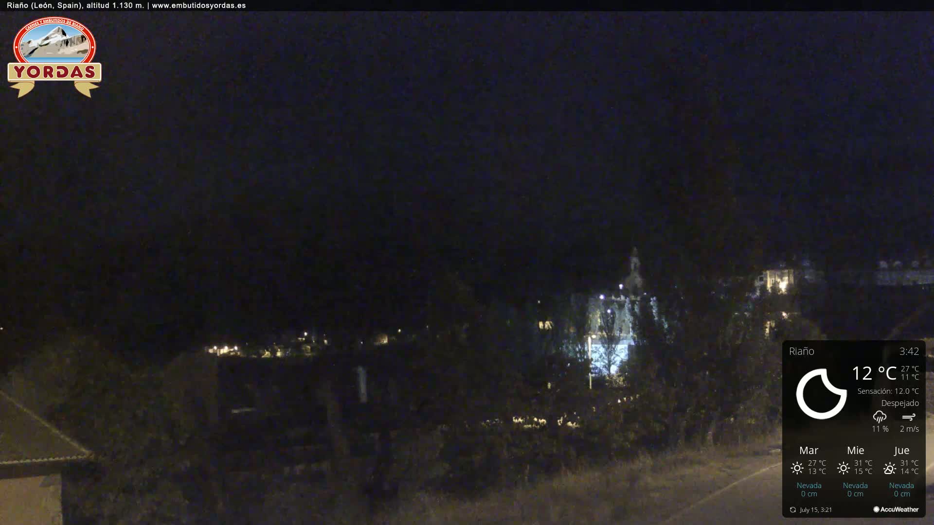 Yordas Peak (Pica Yordas) from Riaño Live Cam - León, Castile&León, Spain
