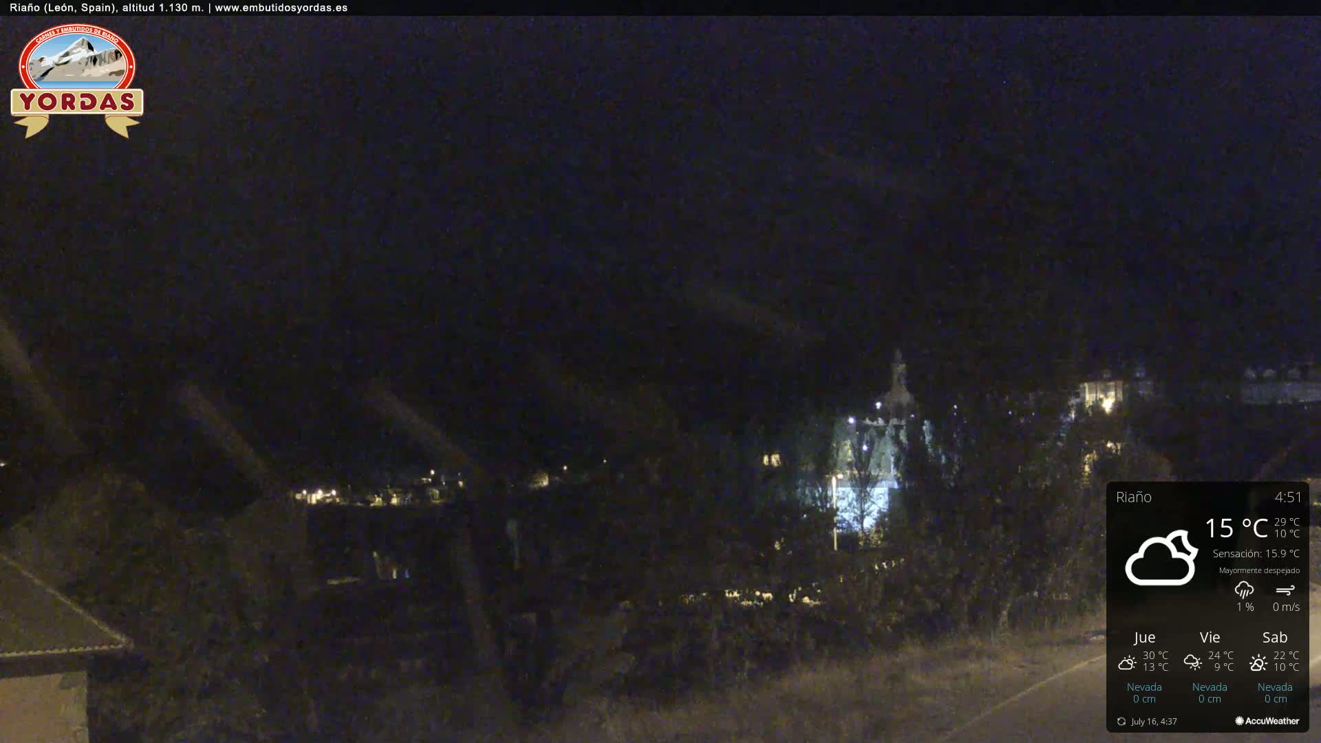 Yordas Peak (Pica Yordas) from Riaño Live Cam - León, Castile&León, Spain
