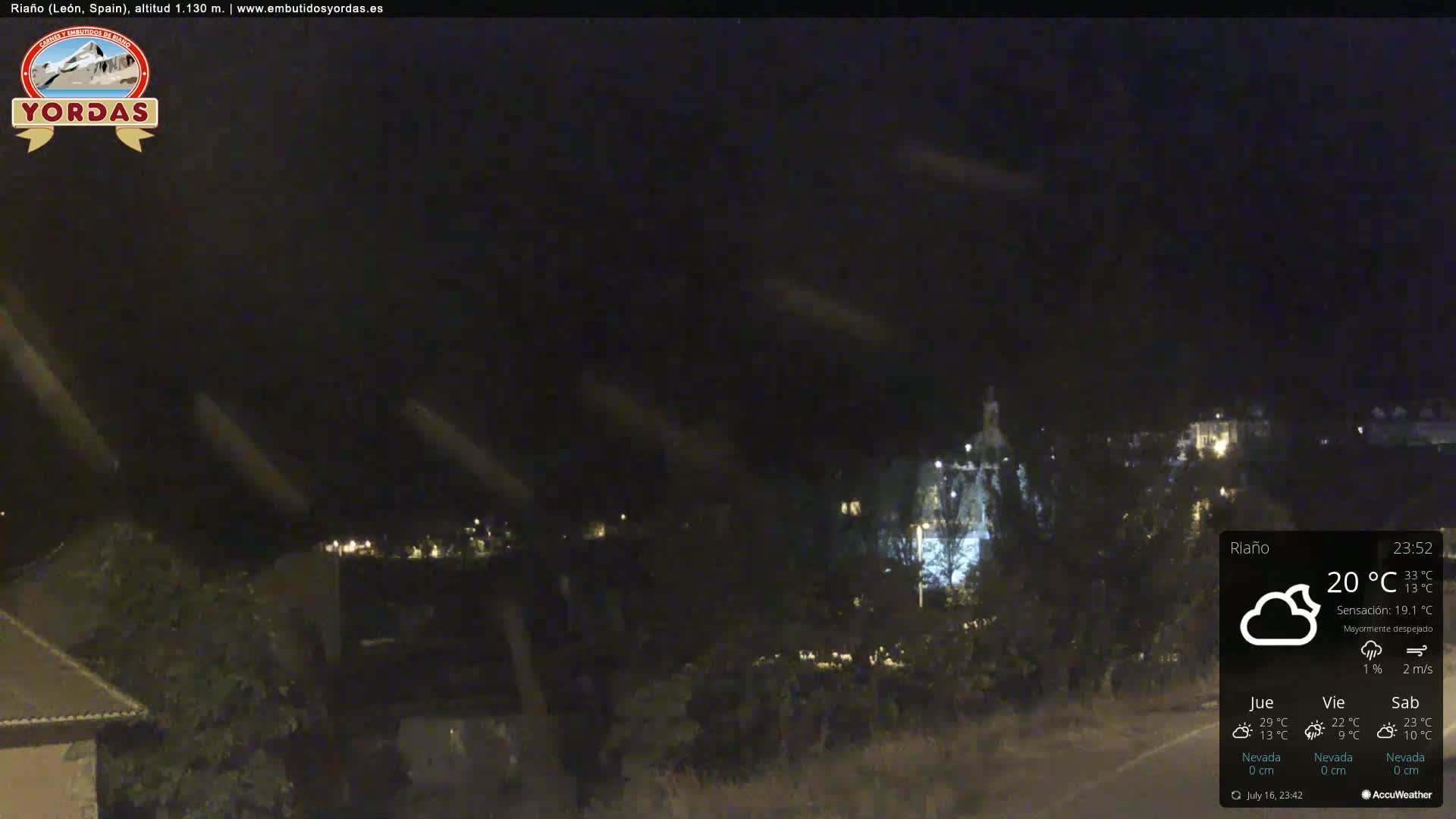 Yordas Peak (Pica Yordas) from Riaño Live Cam - León, Castile&León, Spain