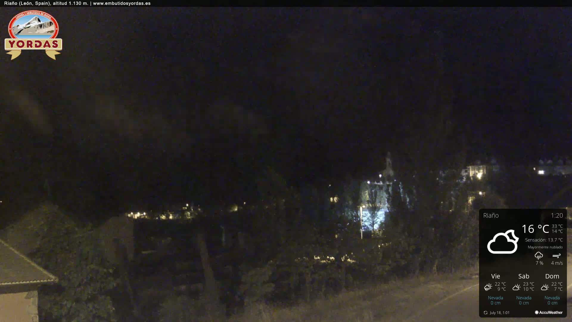 Yordas Peak (Pica Yordas) from Riaño Live Cam - León, Castile&León, Spain
