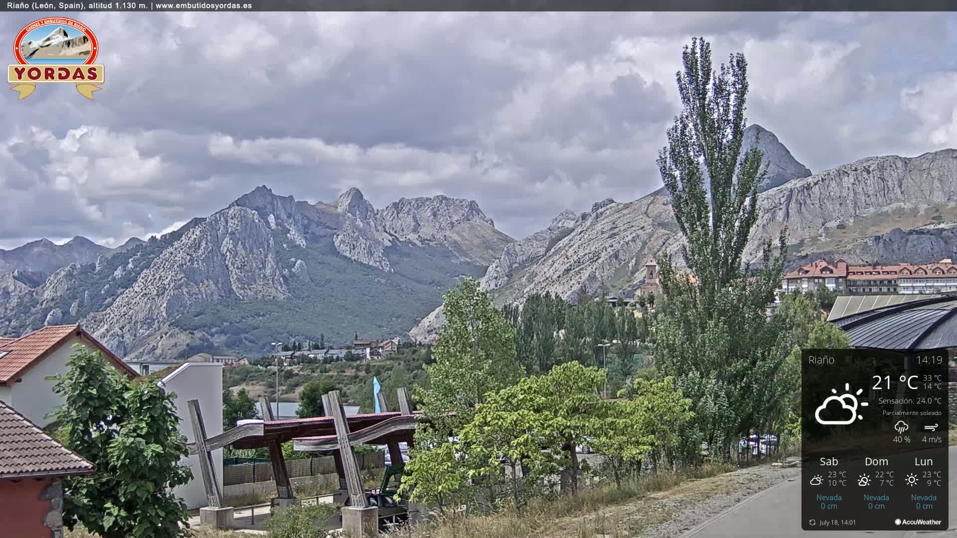 Yordas Peak (Pica Yordas) from Riaño Live Cam - León, Castile&León, Spain