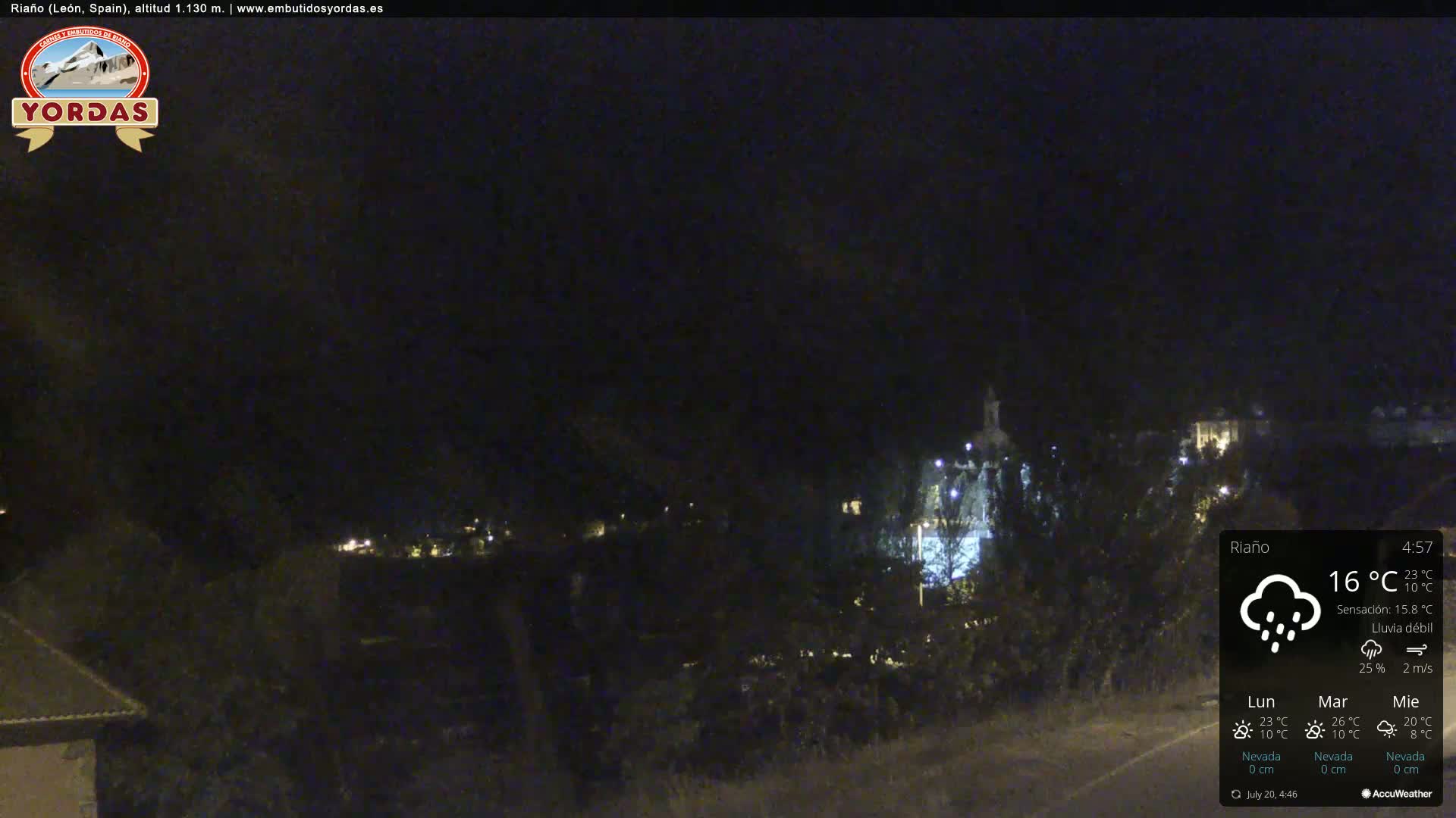 Yordas Peak (Pica Yordas) from Riaño Live Cam - León, Castile&León, Spain