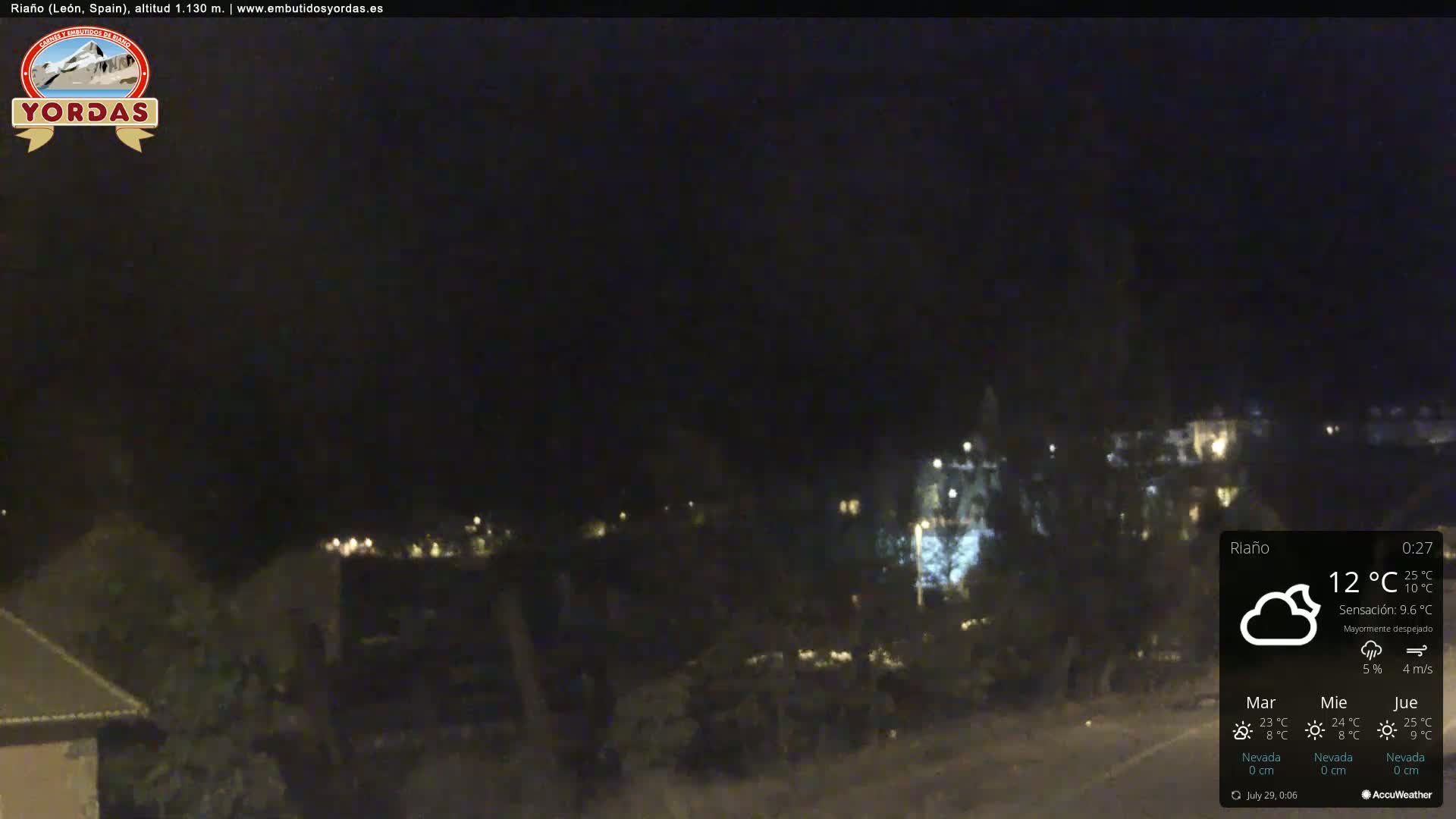Yordas Peak (Pica Yordas) from Riaño Live Cam - León, Castile&León, Spain