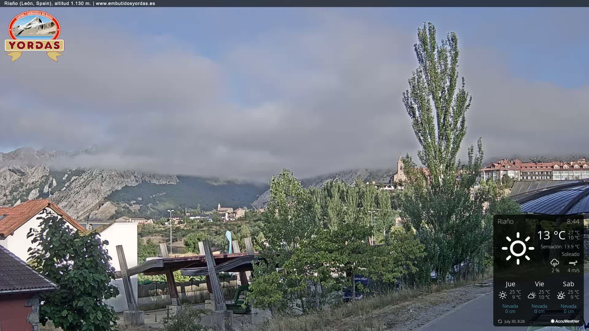 Yordas Peak (Pica Yordas) from Riaño Live Cam - León, Castile&León, Spain