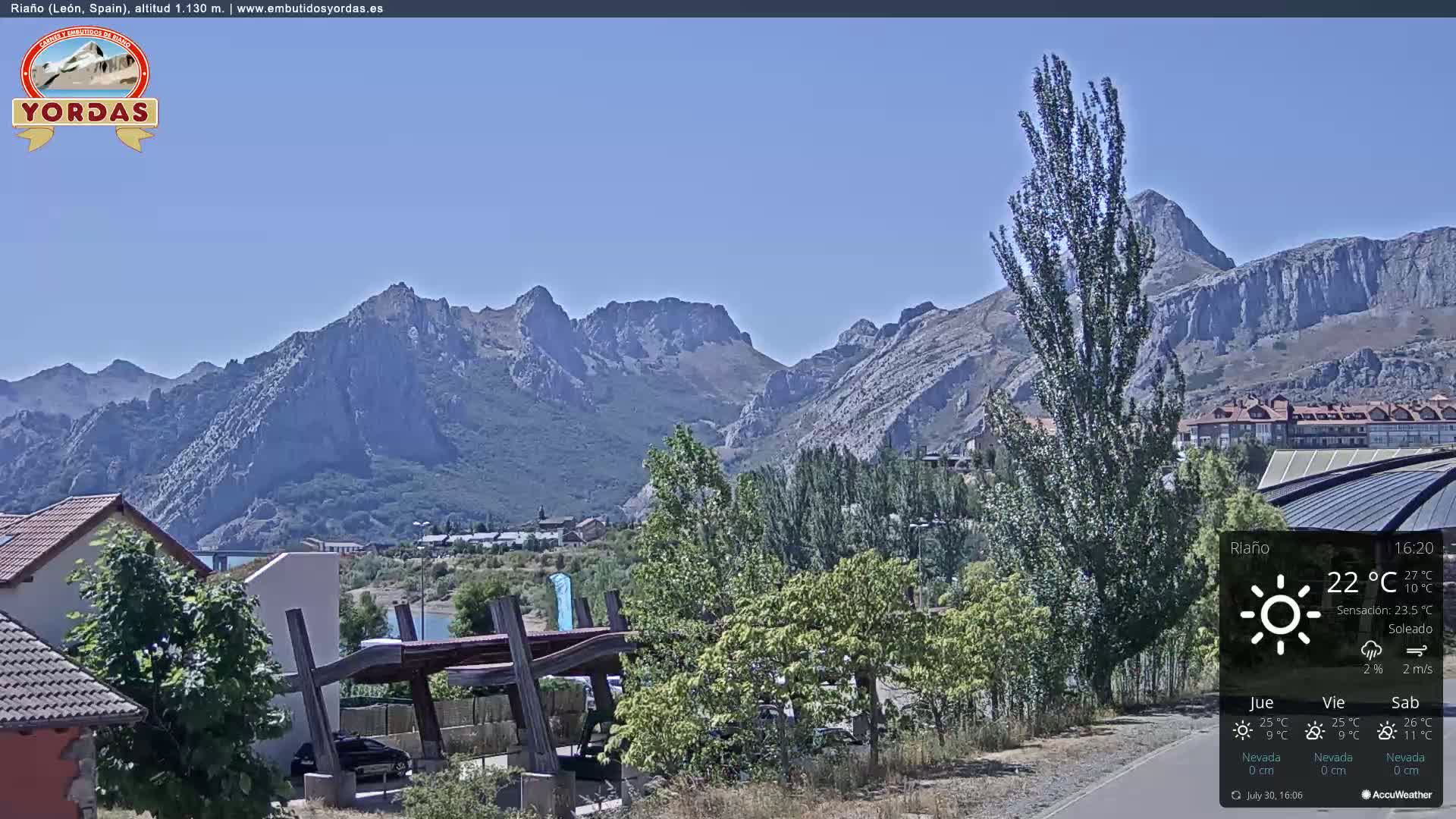 Yordas Peak (Pica Yordas) from Riaño Live Cam - León, Castile&León, Spain