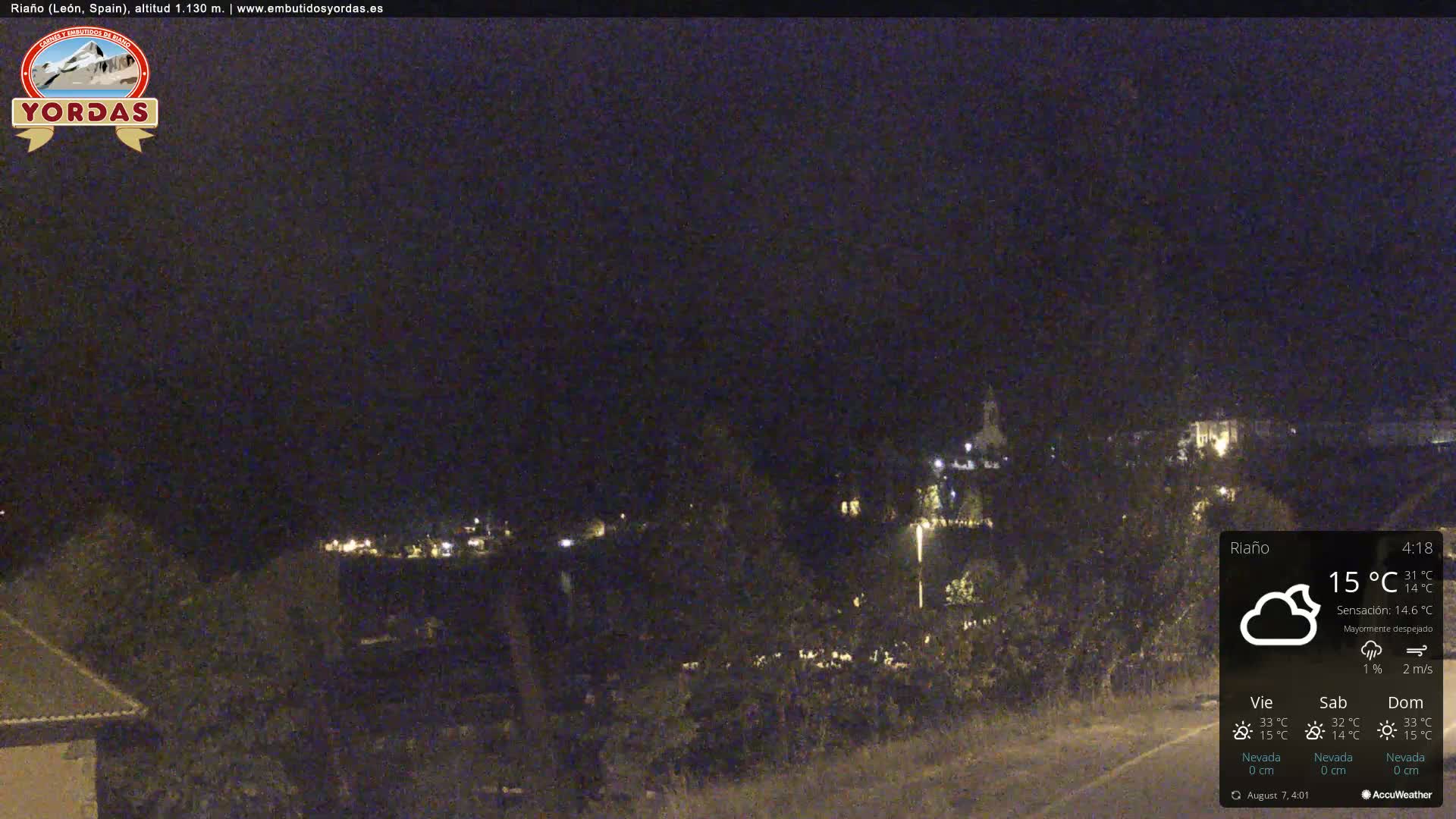 Yordas Peak (Pica Yordas) from Riaño Live Cam - León, Castile&León, Spain