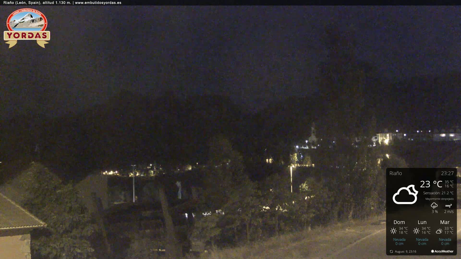Yordas Peak (Pica Yordas) from Riaño Live Cam - León, Castile&León, Spain