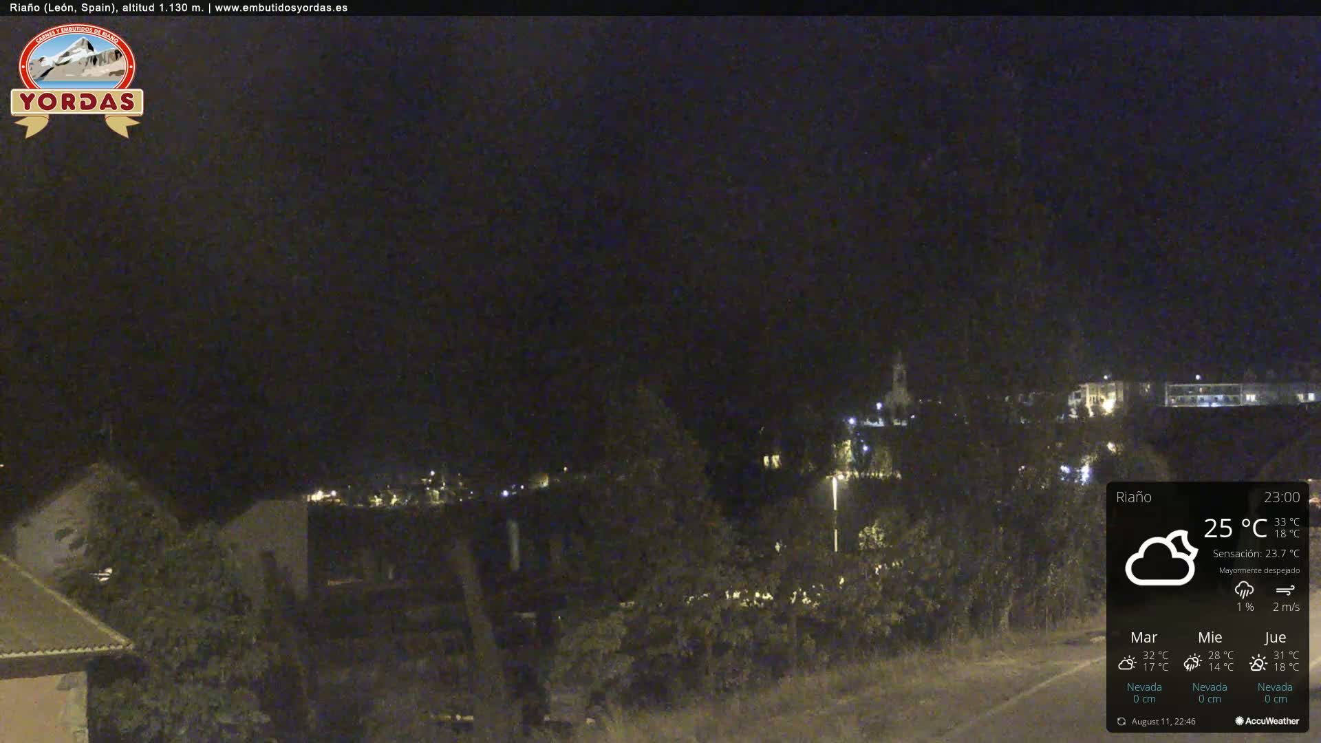 Yordas Peak (Pica Yordas) from Riaño Live Cam - León, Castile&León, Spain