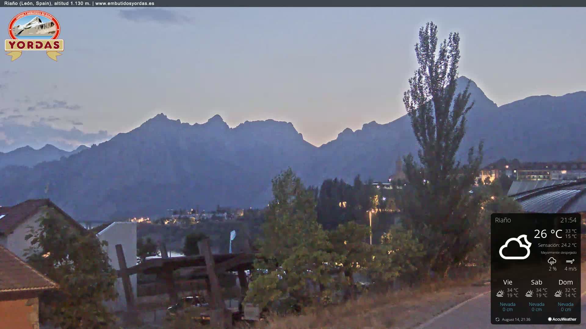 Yordas Peak (Pica Yordas) from Riaño Live Cam - León, Castile&León, Spain