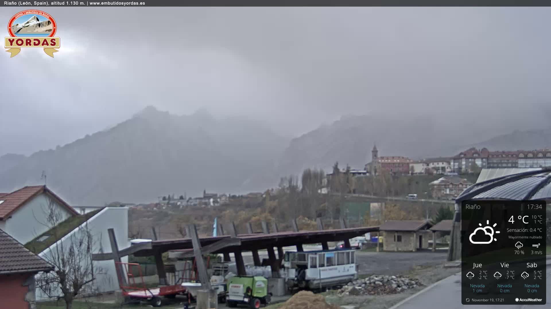 Yordas Peak (Pica Yordas) from Riaño Live Cam - León, Castile&León, Spain