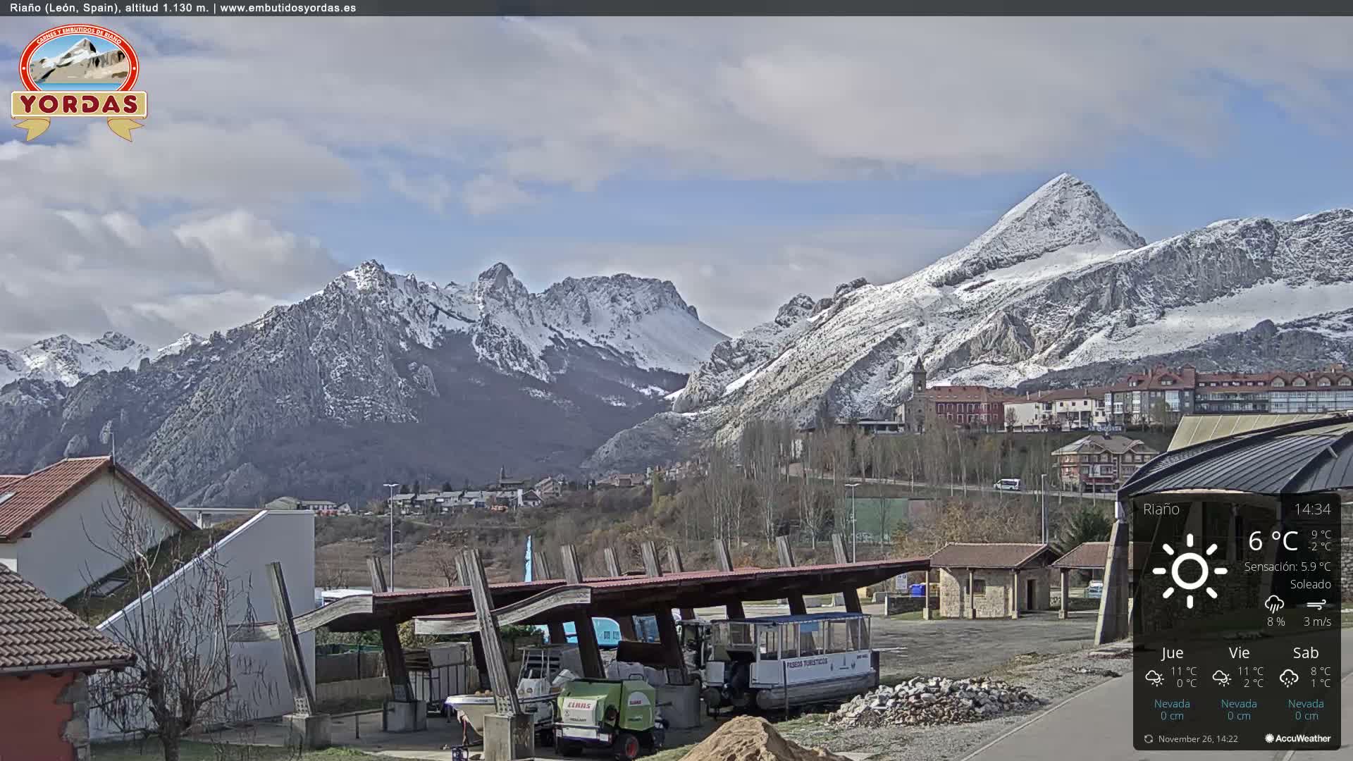 Yordas Peak (Pica Yordas) from Riaño Live Cam - León, Castile&León, Spain