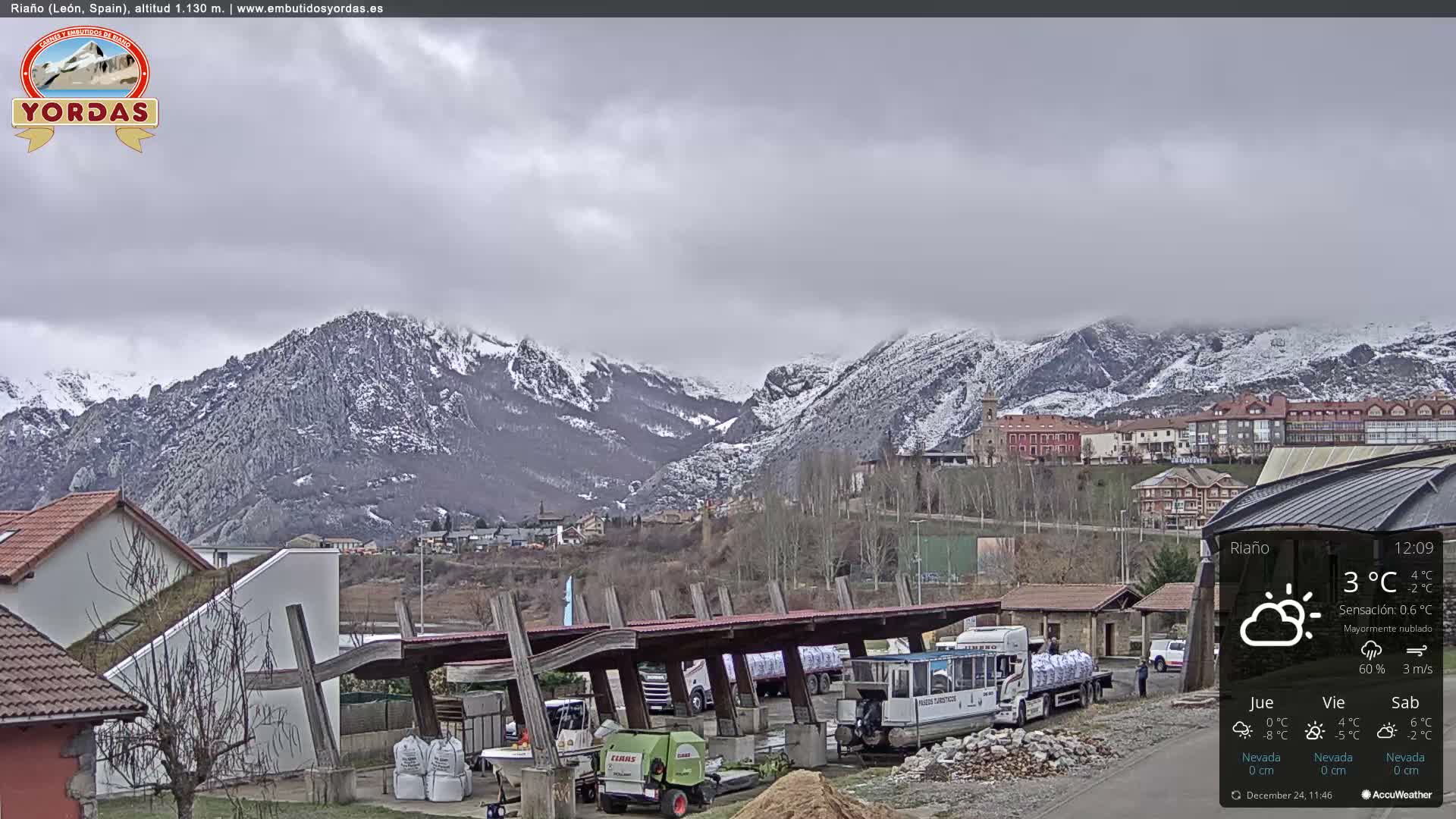 Yordas Peak (Pica Yordas) from Riaño Live Cam - León, Castile&León, Spain