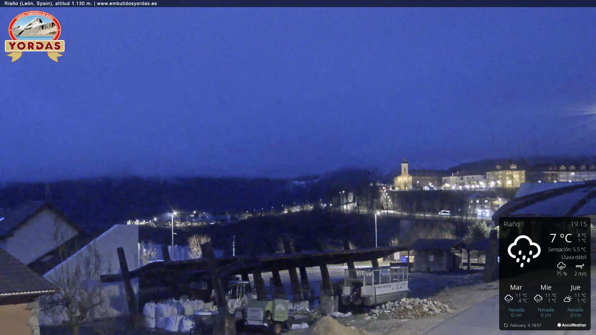 Yordas Peak (Pica Yordas) from Riaño Live Cam - León, Castile&León, Spain