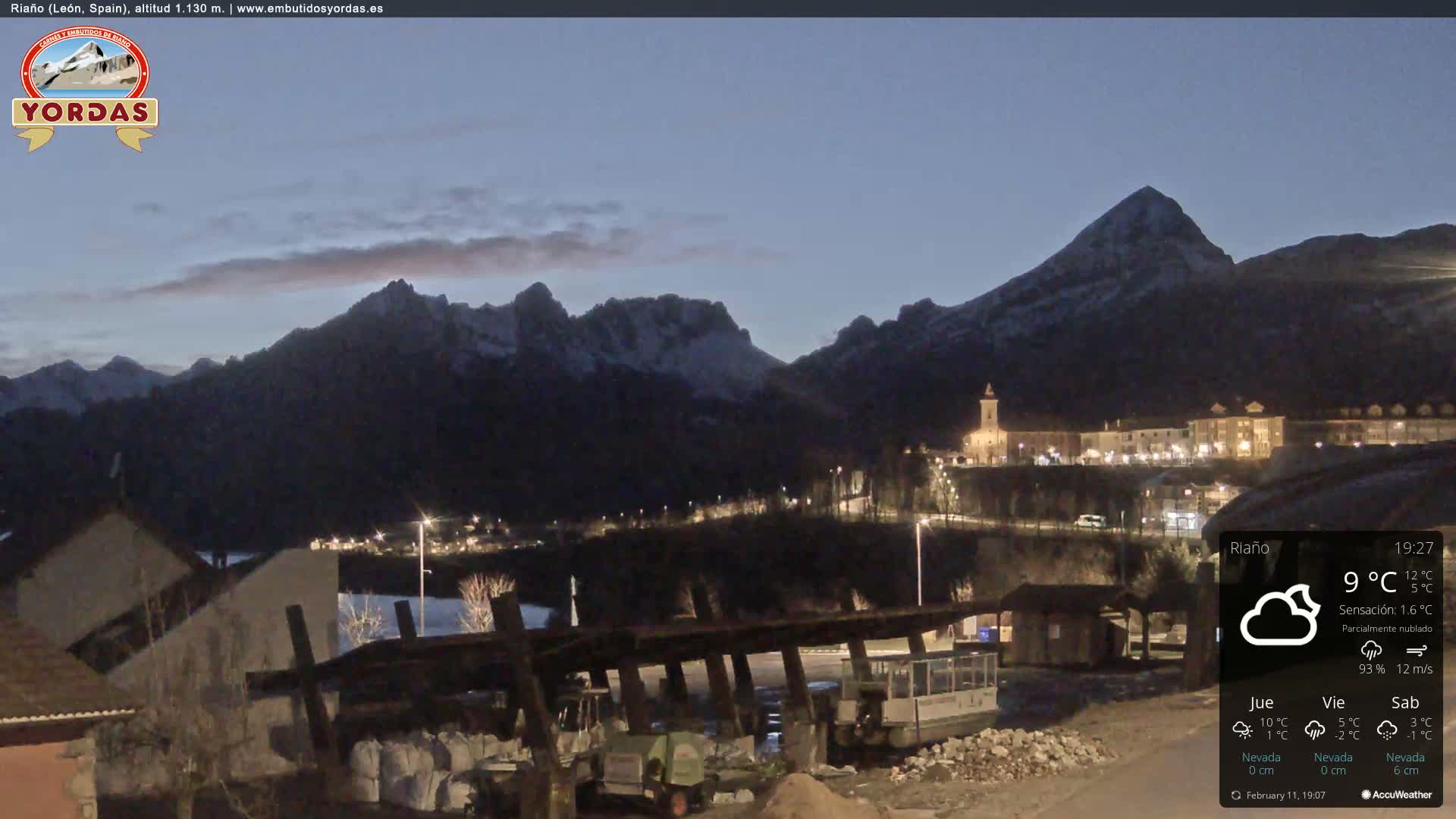 Yordas Peak (Pica Yordas) from Riaño Live Cam - León, Castile&León, Spain