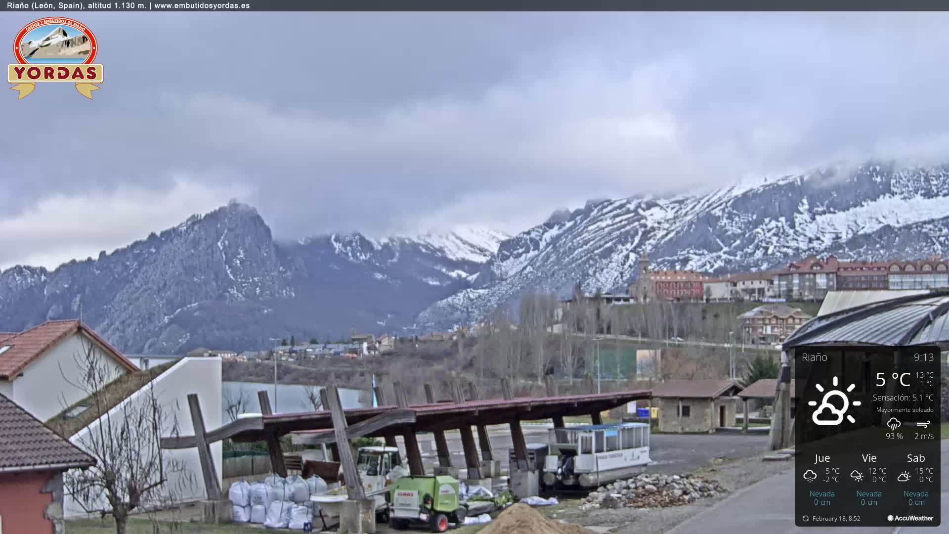 Yordas Peak (Pica Yordas) from Riaño Live Cam - León, Castile&León, Spain