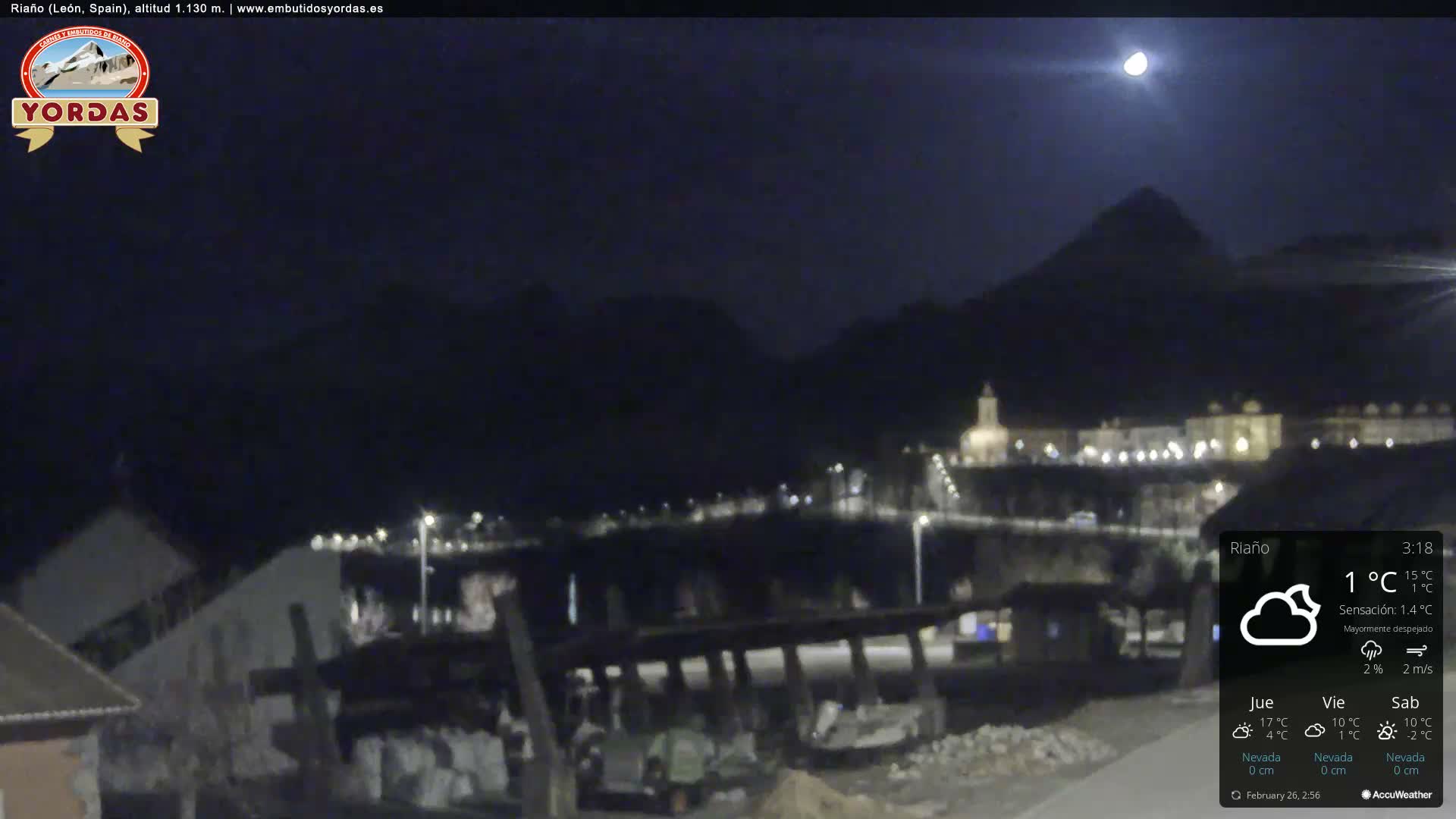 Yordas Peak (Pica Yordas) from Riaño Live Cam - León, Castile&León, Spain