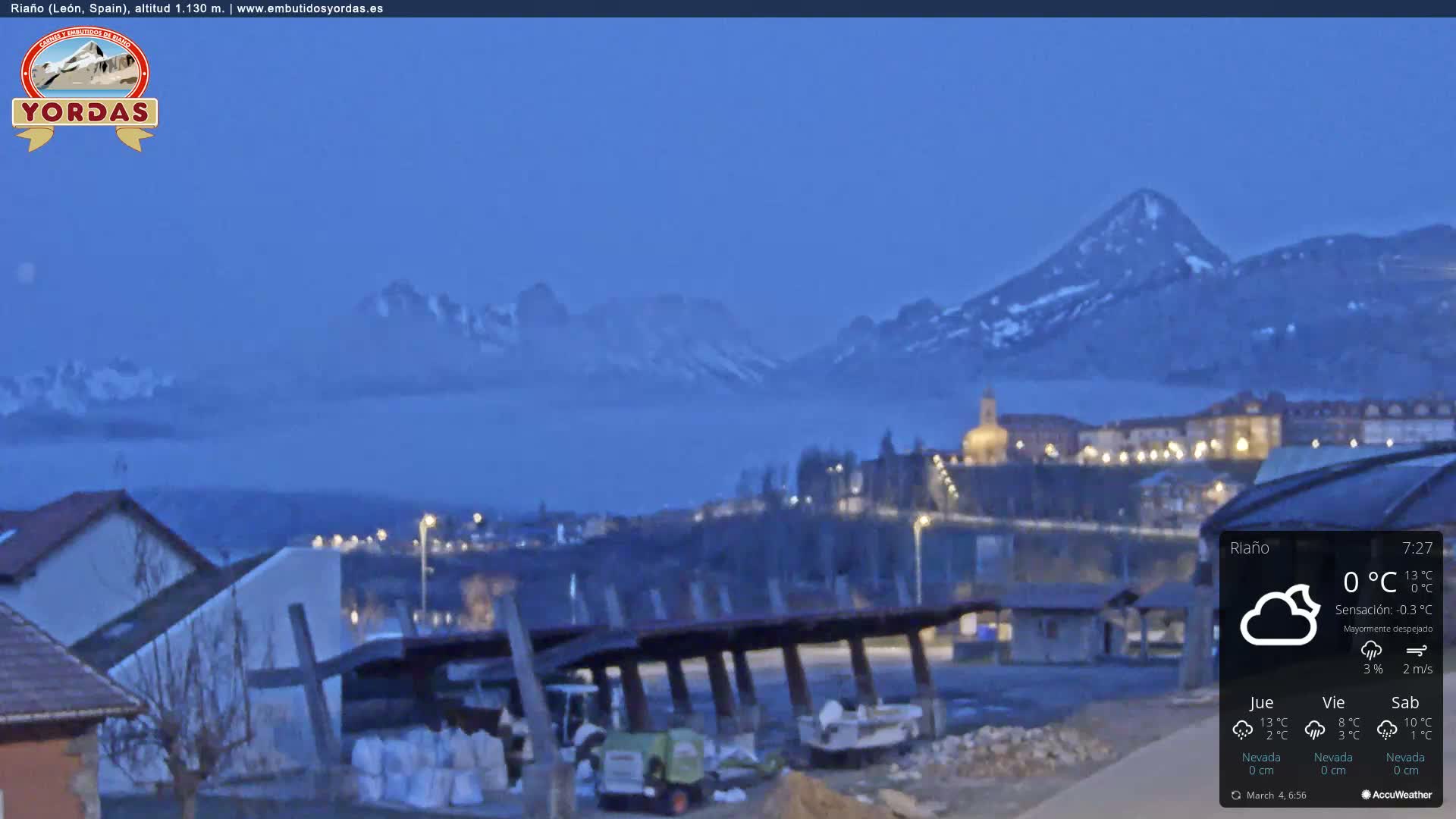 Yordas Peak (Pica Yordas) from Riaño Live Cam - León, Castile&León, Spain