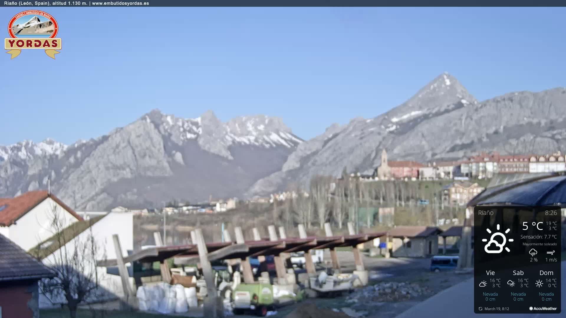 Yordas Peak (Pica Yordas) from Riaño Live Cam - León, Castile&León, Spain