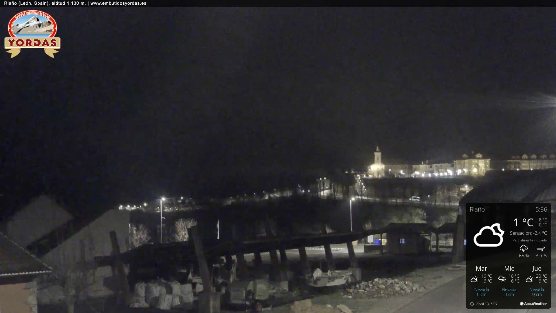 Yordas Peak (Pica Yordas) from Riaño Live Cam - León, Castile&León, Spain
