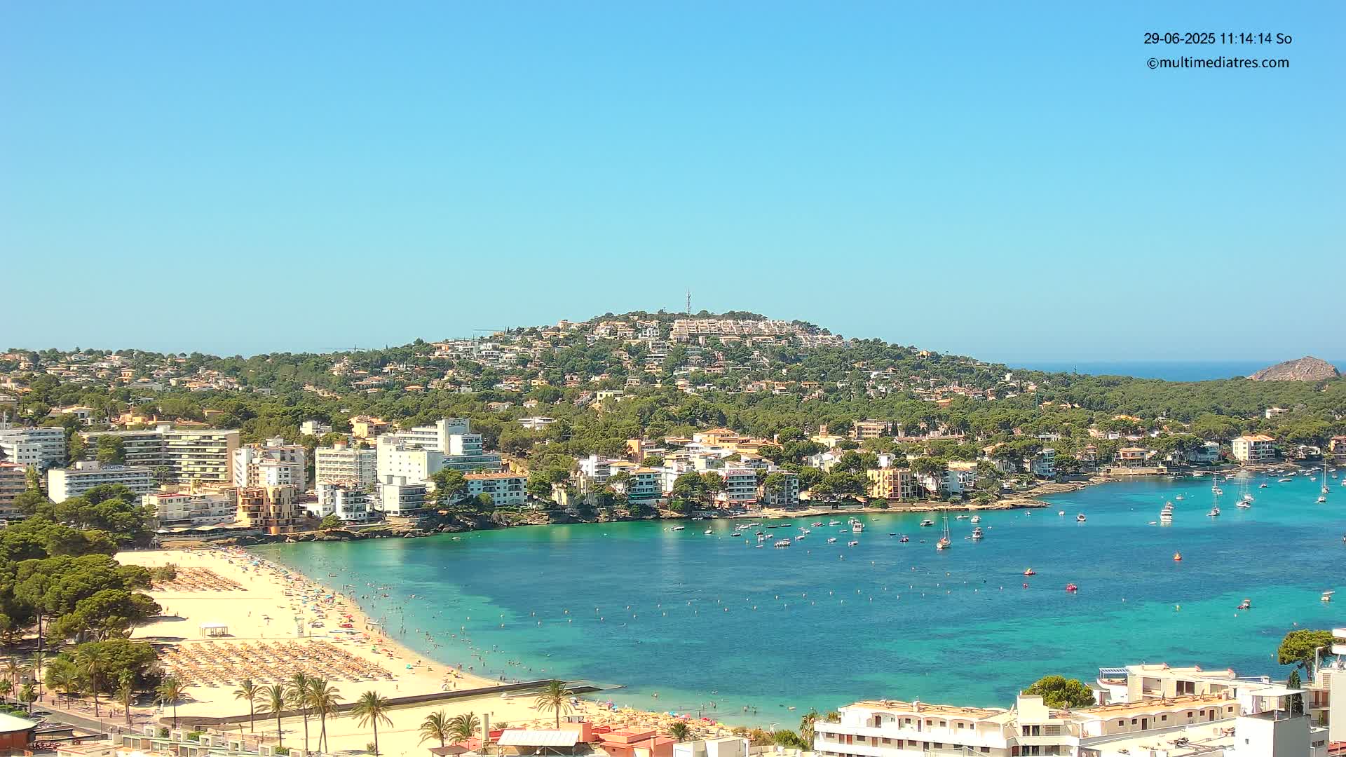 Mallorca, Santa Ponsa Beach Live Cam - Balearic Islands, Spain