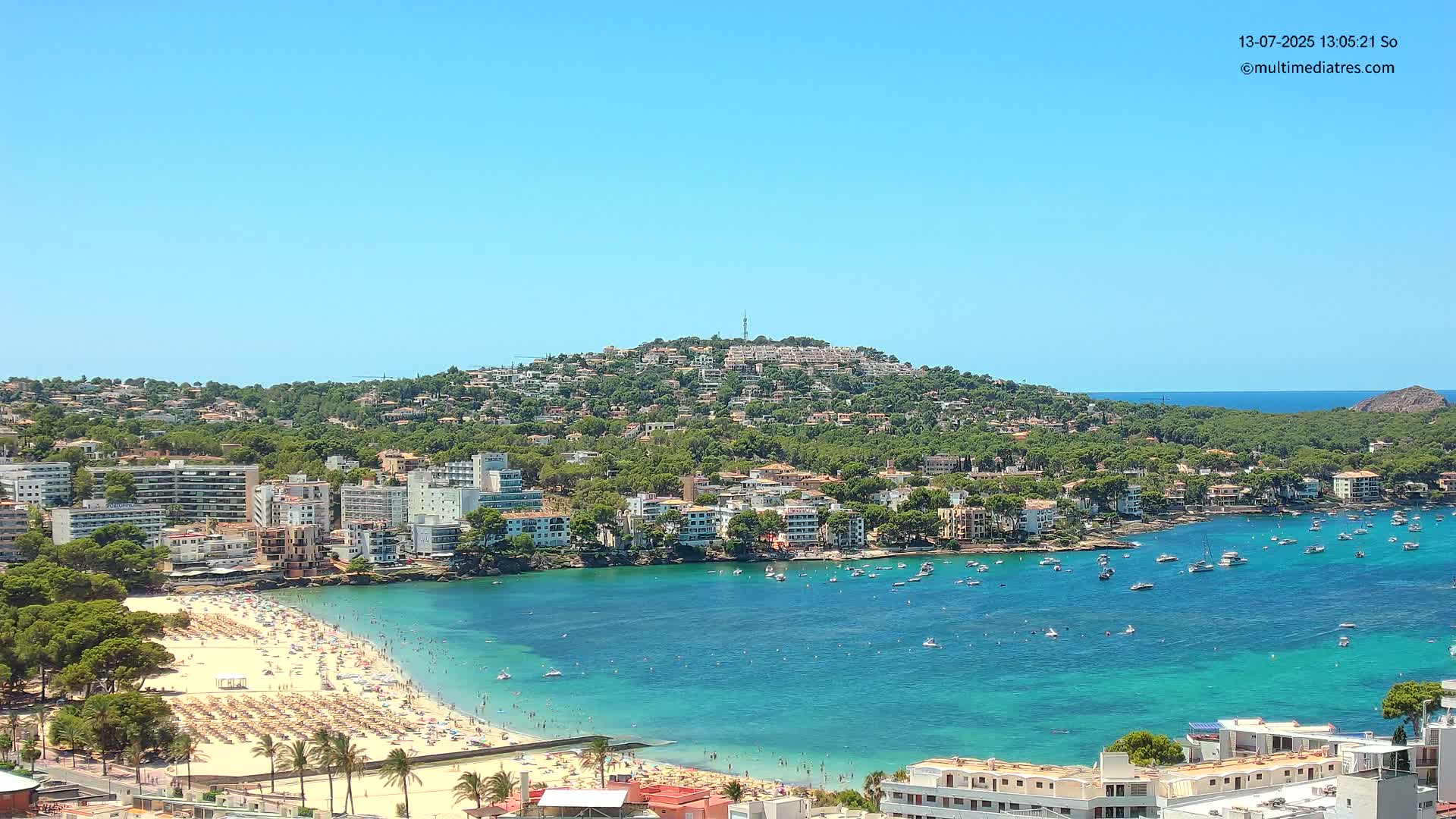 Mallorca, Santa Ponsa Beach Live Cam - Balearic Islands, Spain