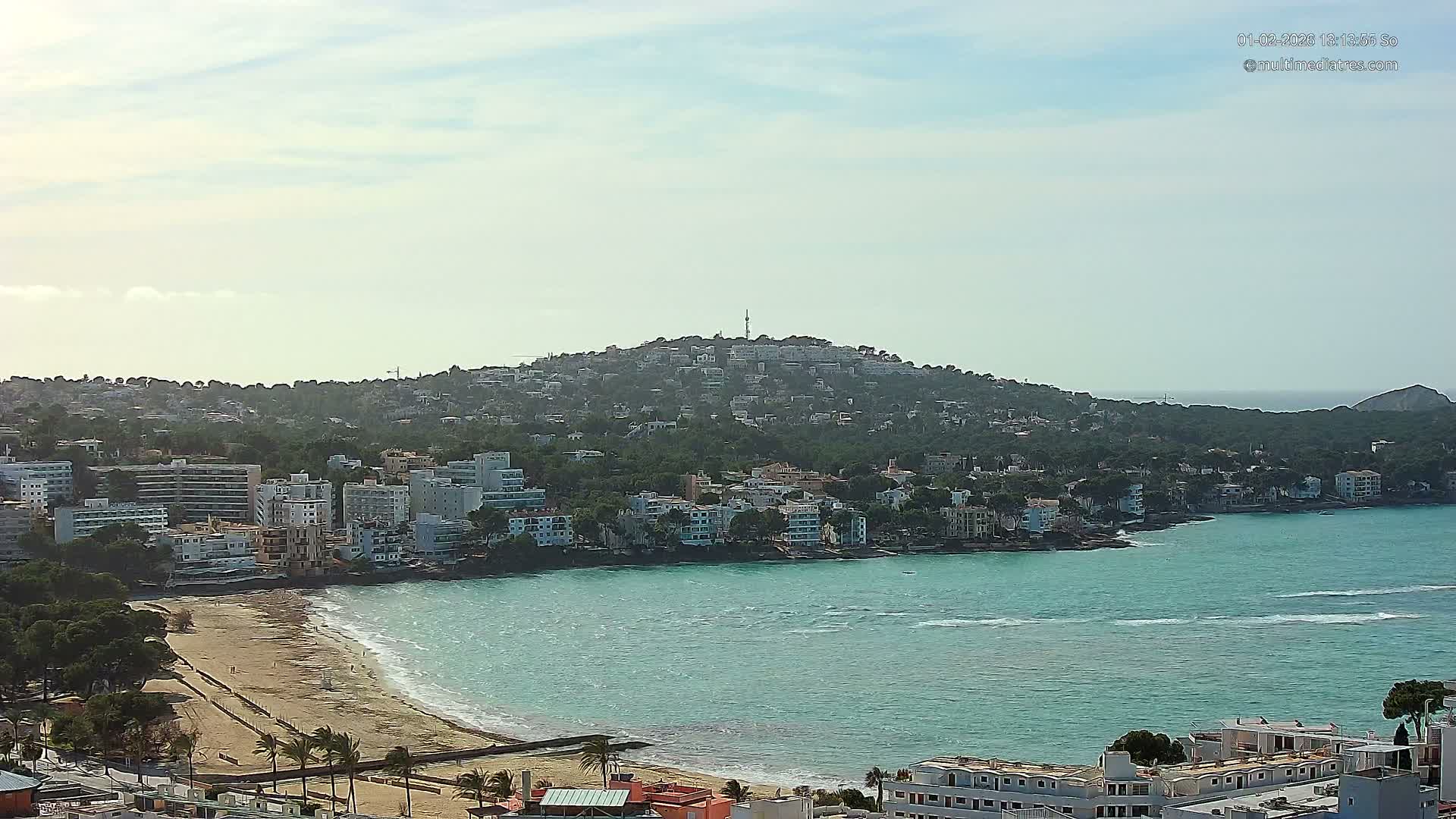 Mallorca, Santa Ponsa Beach Live Cam - Balearic Islands, Spain