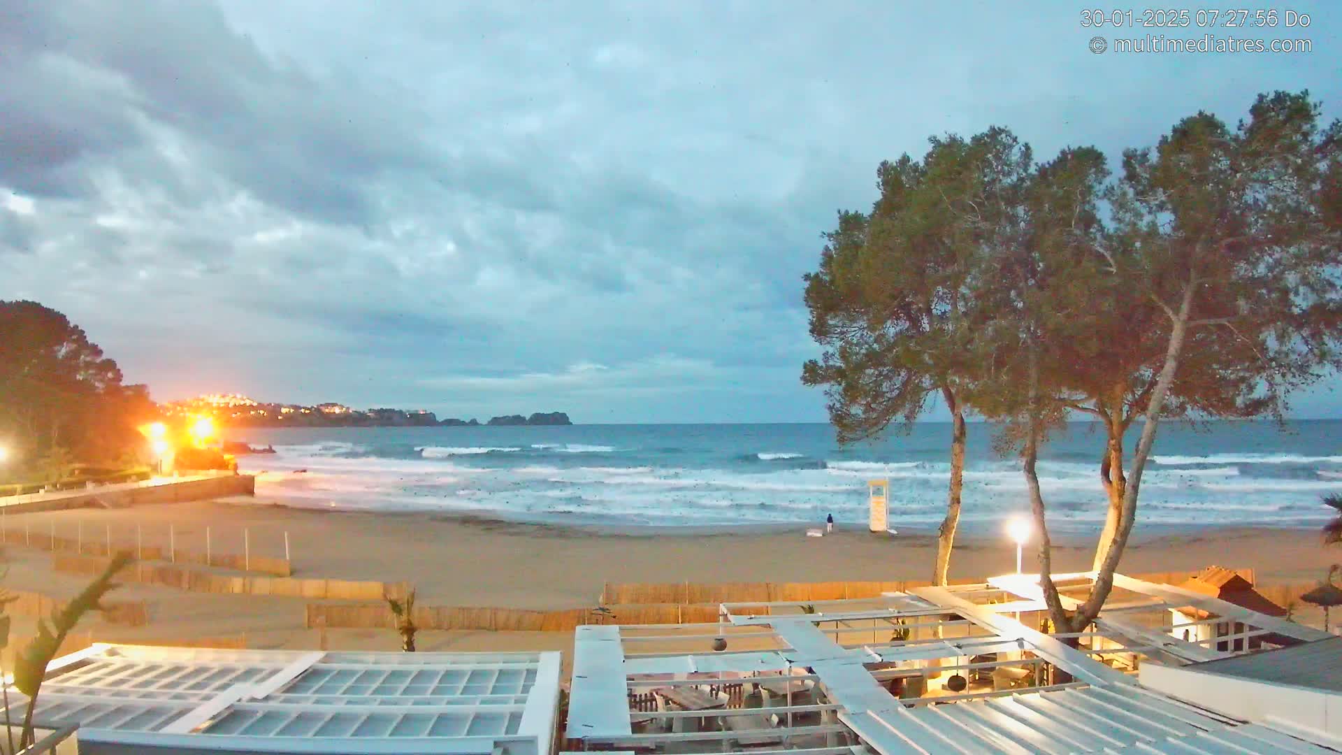 Mallorca, Peguera Beach by Mar y Mar Restaurant Live Cam - Balearic Islands, Spain