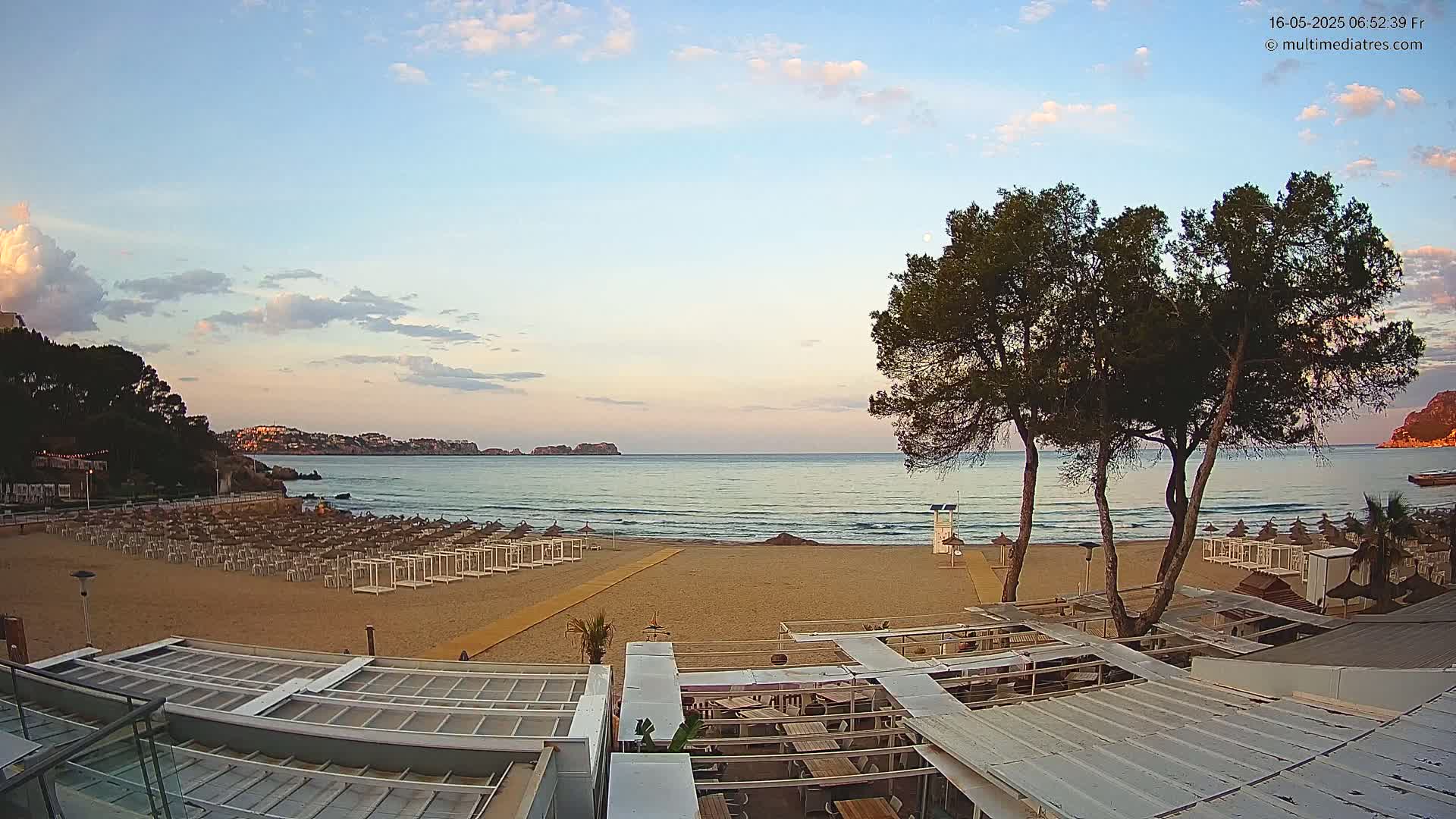 Paguera, Playa Tora Beach from Mar y Mar Restaurant Live Cam - Mallorca, Balearic Islands, Spain