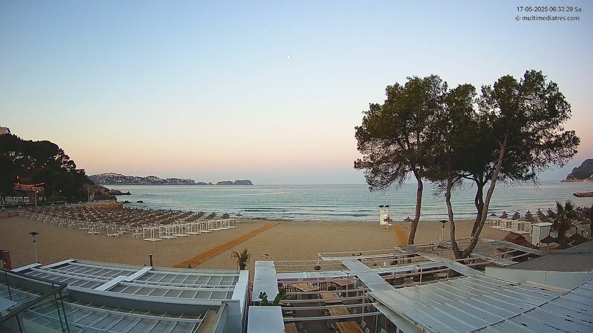 Paguera, Playa Tora Beach from Mar y Mar Restaurant Live Cam - Mallorca, Balearic Islands, Spain