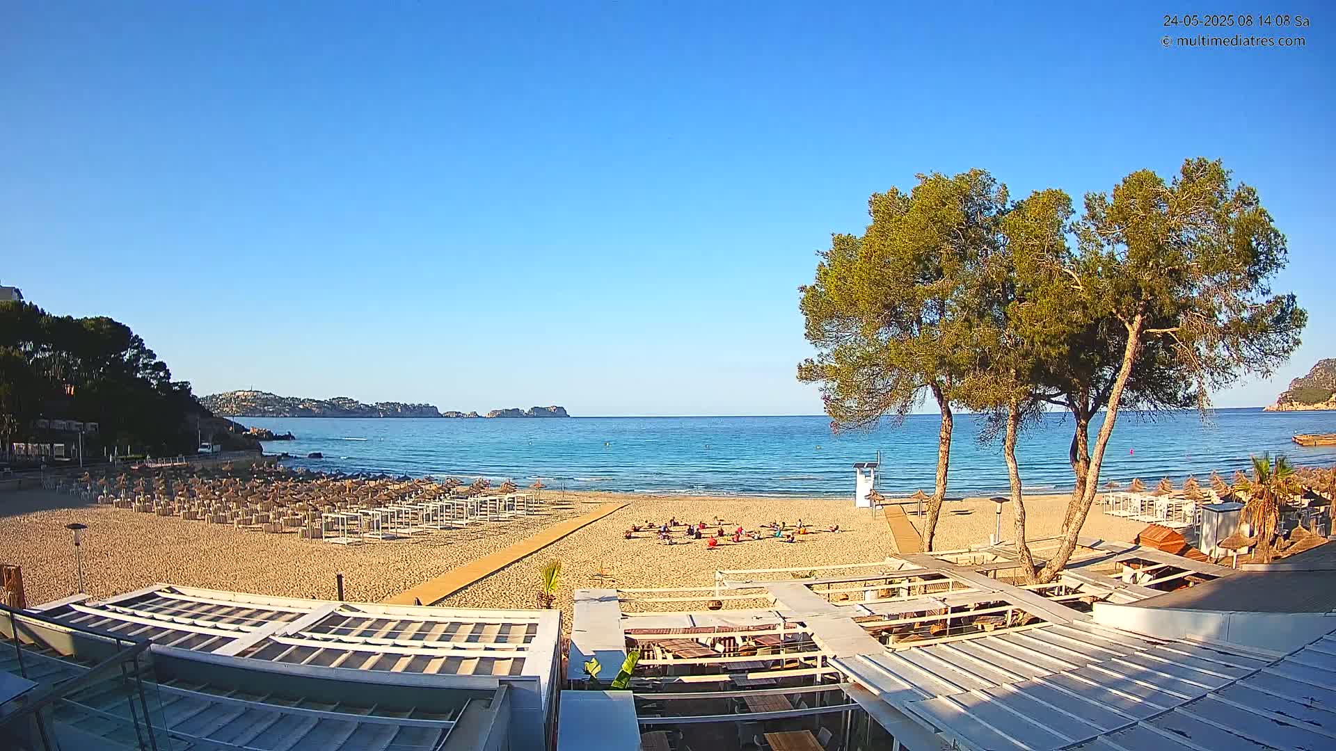 Mallorca, Peguera Beach by Mar y Mar Restaurant Live Cam - Balearic Islands, Spain