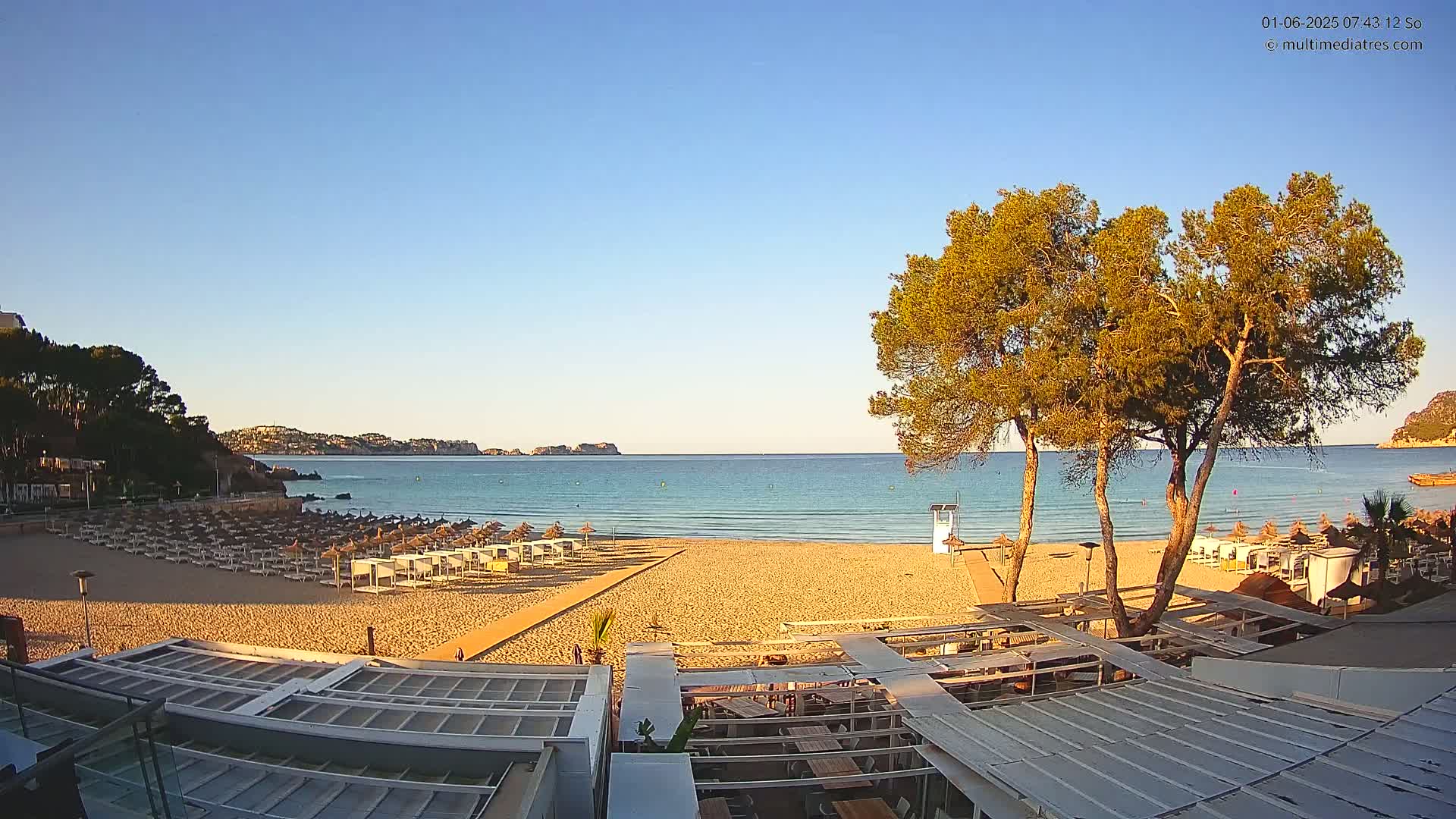 Mallorca, Peguera Beach by Mar y Mar Restaurant Live Cam - Balearic Islands, Spain