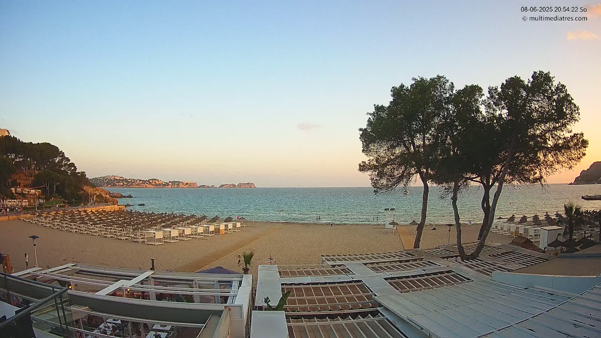 Mallorca, Peguera Beach by Mar y Mar Restaurant Live Cam - Balearic Islands, Spain