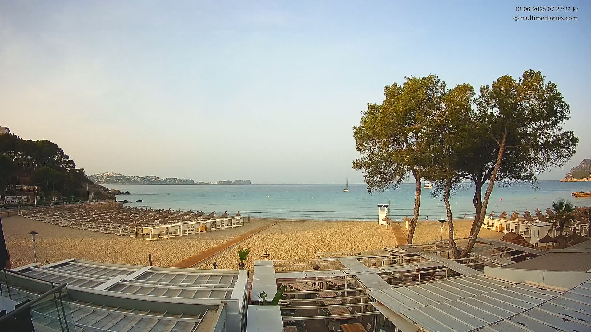Mallorca, Peguera Beach by Mar y Mar Restaurant Live Cam - Balearic Islands, Spain