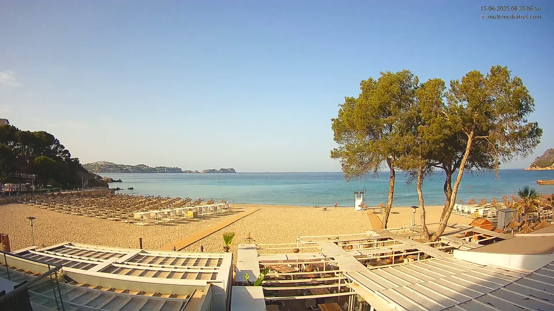 Mallorca, Peguera Beach by Mar y Mar Restaurant Live Cam - Balearic Islands, Spain