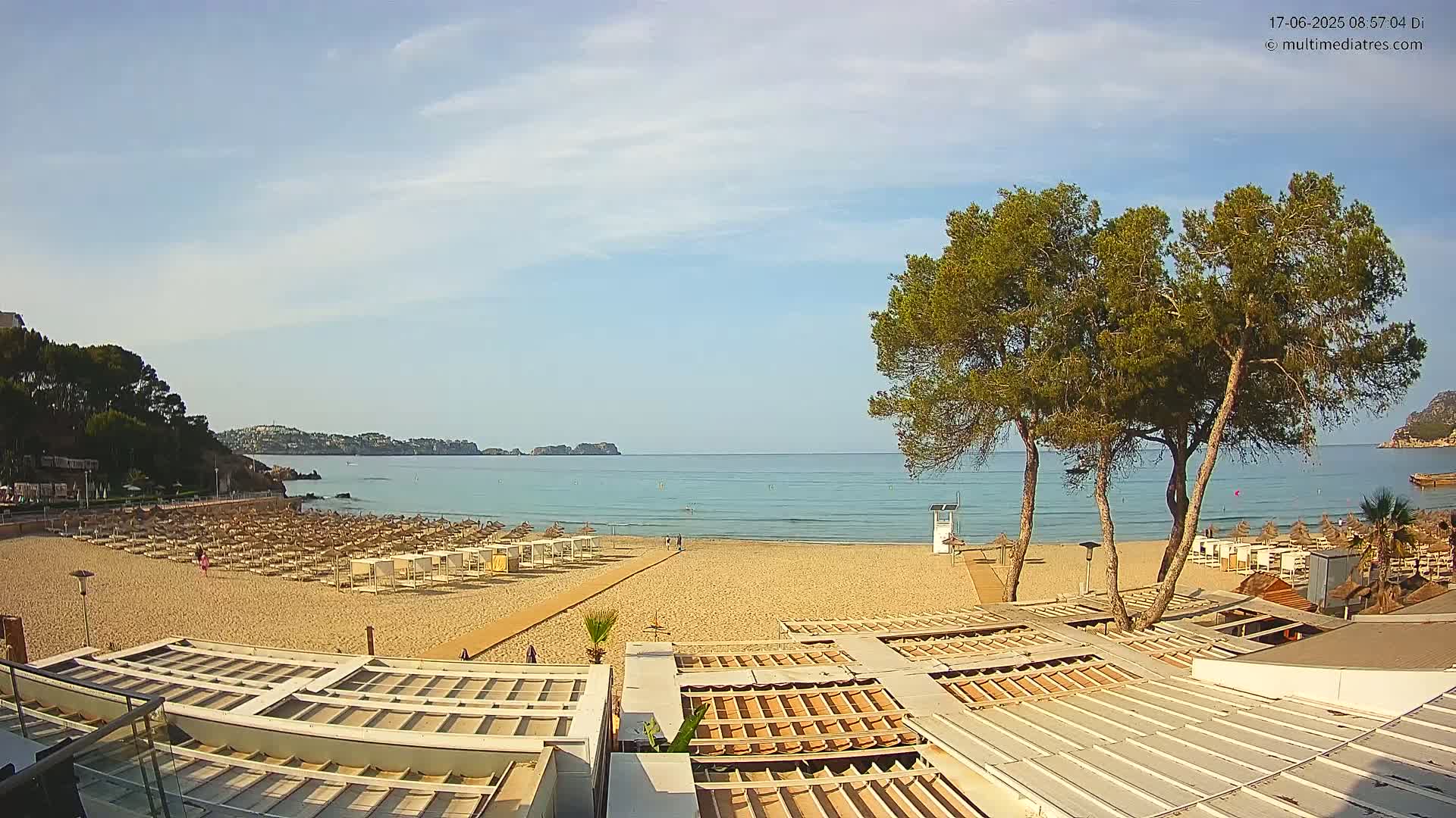 Paguera, Playa Tora Beach from Mar y Mar Restaurant Live Cam - Mallorca, Balearic Islands, Spain
