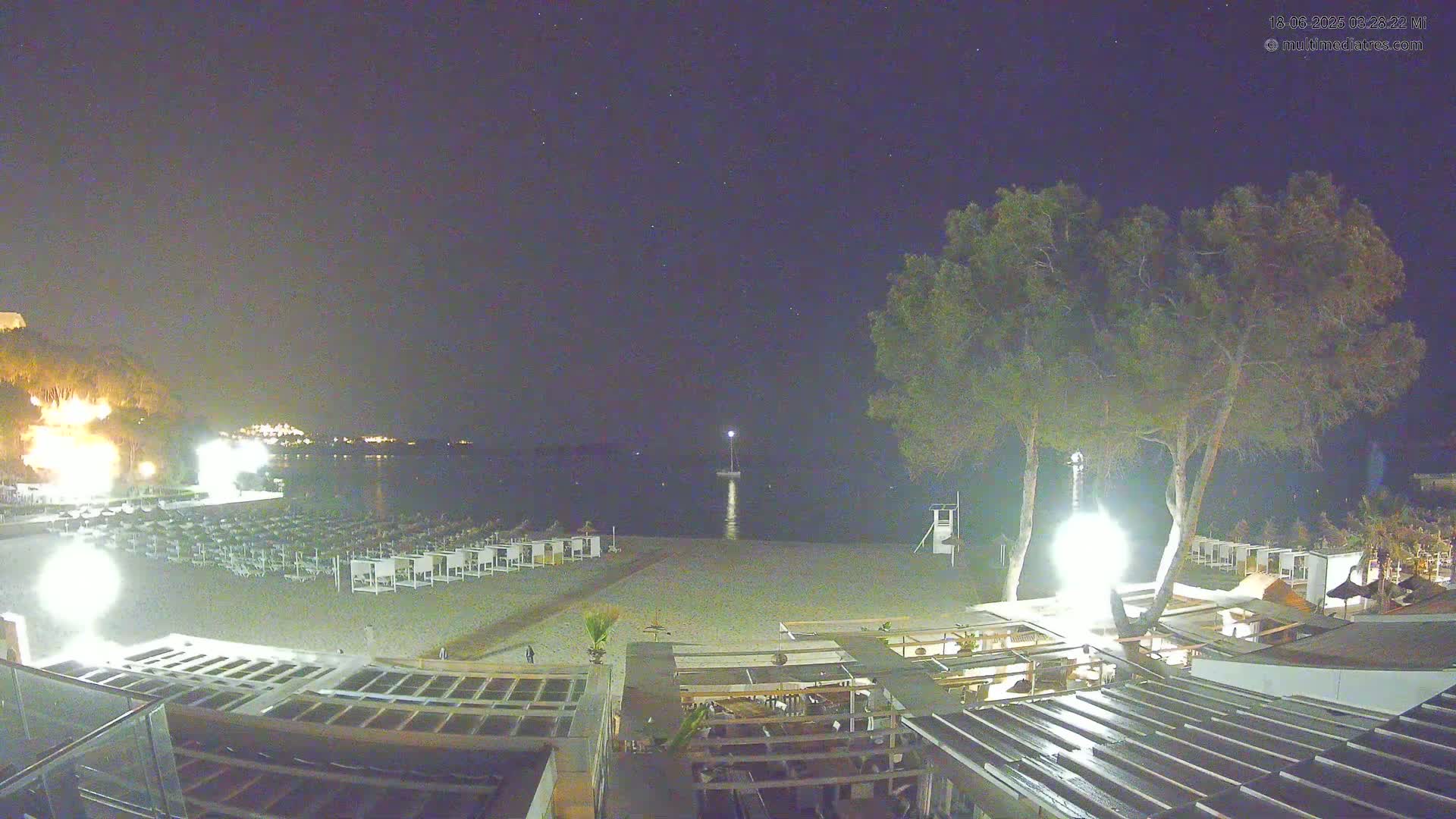 Paguera, Playa Tora Beach from Mar y Mar Restaurant Live Cam - Mallorca, Balearic Islands, Spain
