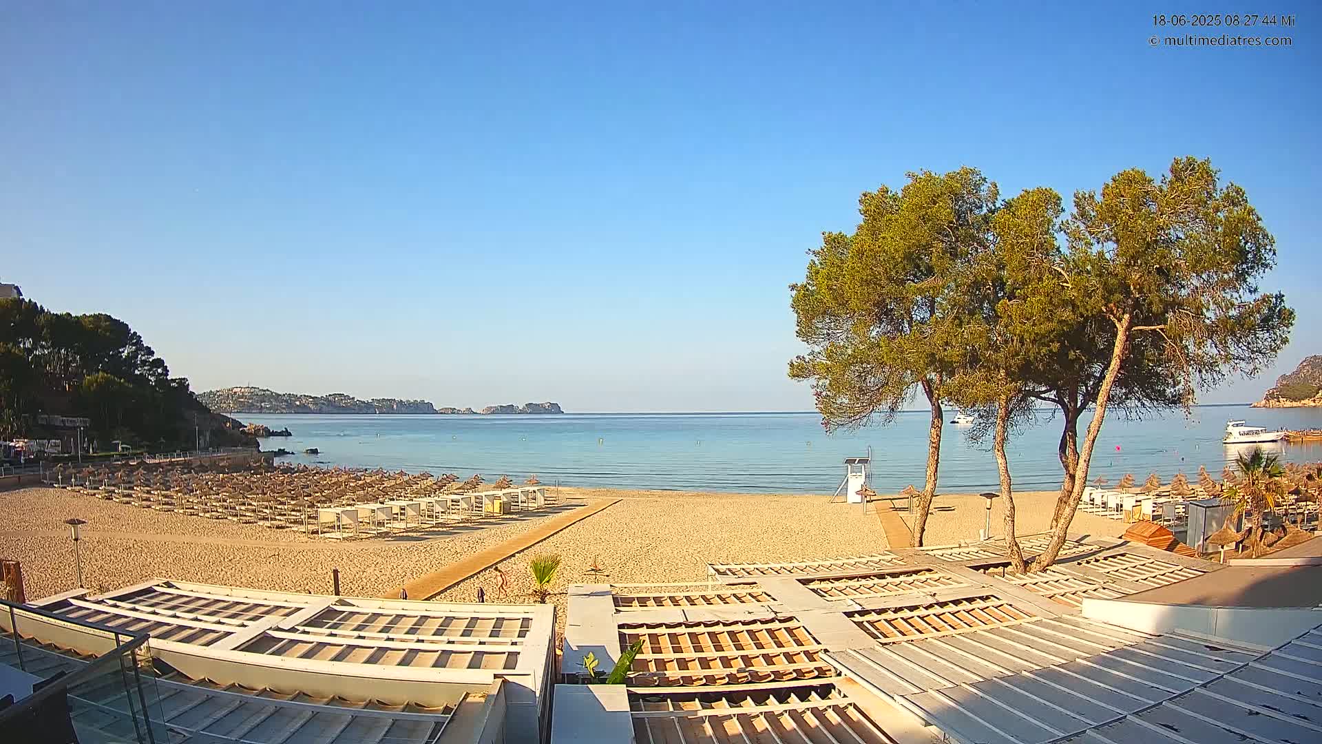 Paguera, Playa Tora Beach from Mar y Mar Restaurant Live Cam - Mallorca, Balearic Islands, Spain