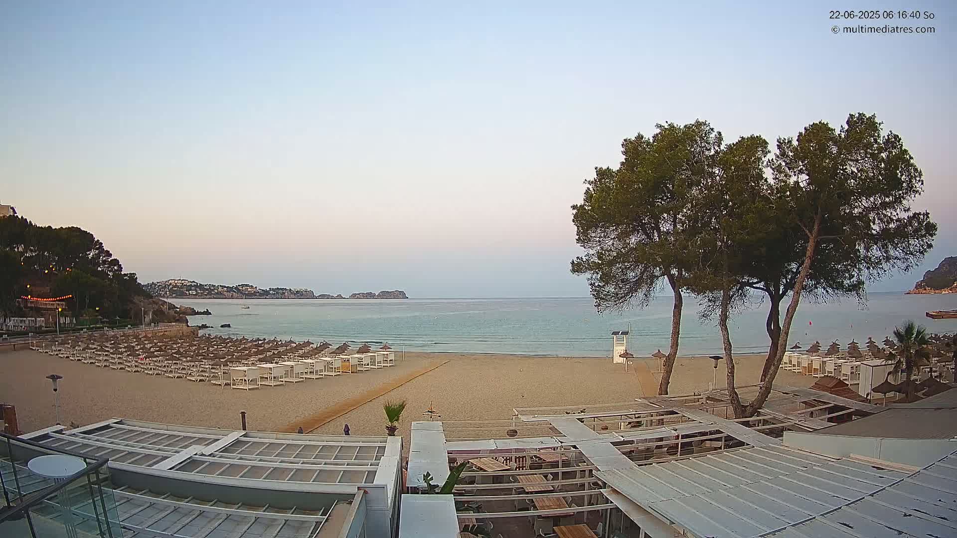 Paguera, Playa Tora Beach from Mar y Mar Restaurant Live Cam - Mallorca, Balearic Islands, Spain