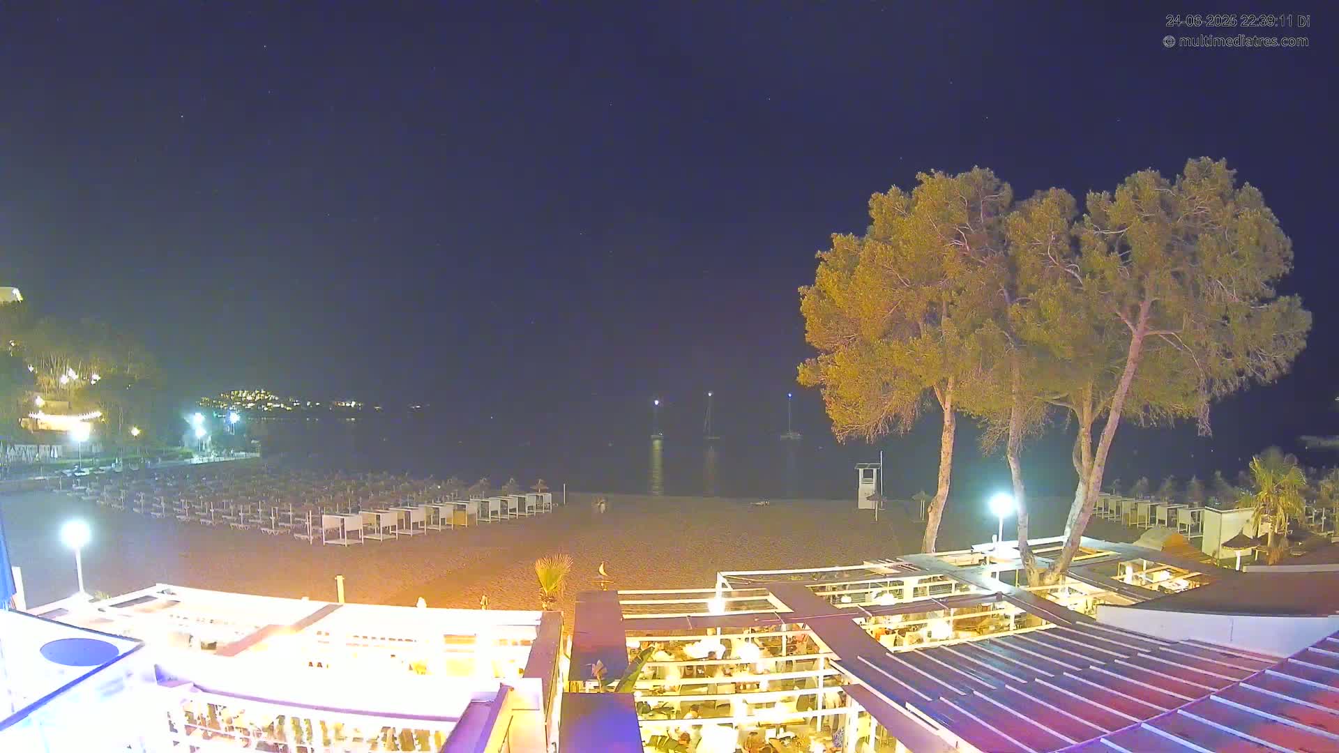Paguera, Playa Tora Beach from Mar y Mar Restaurant Live Cam - Mallorca, Balearic Islands, Spain