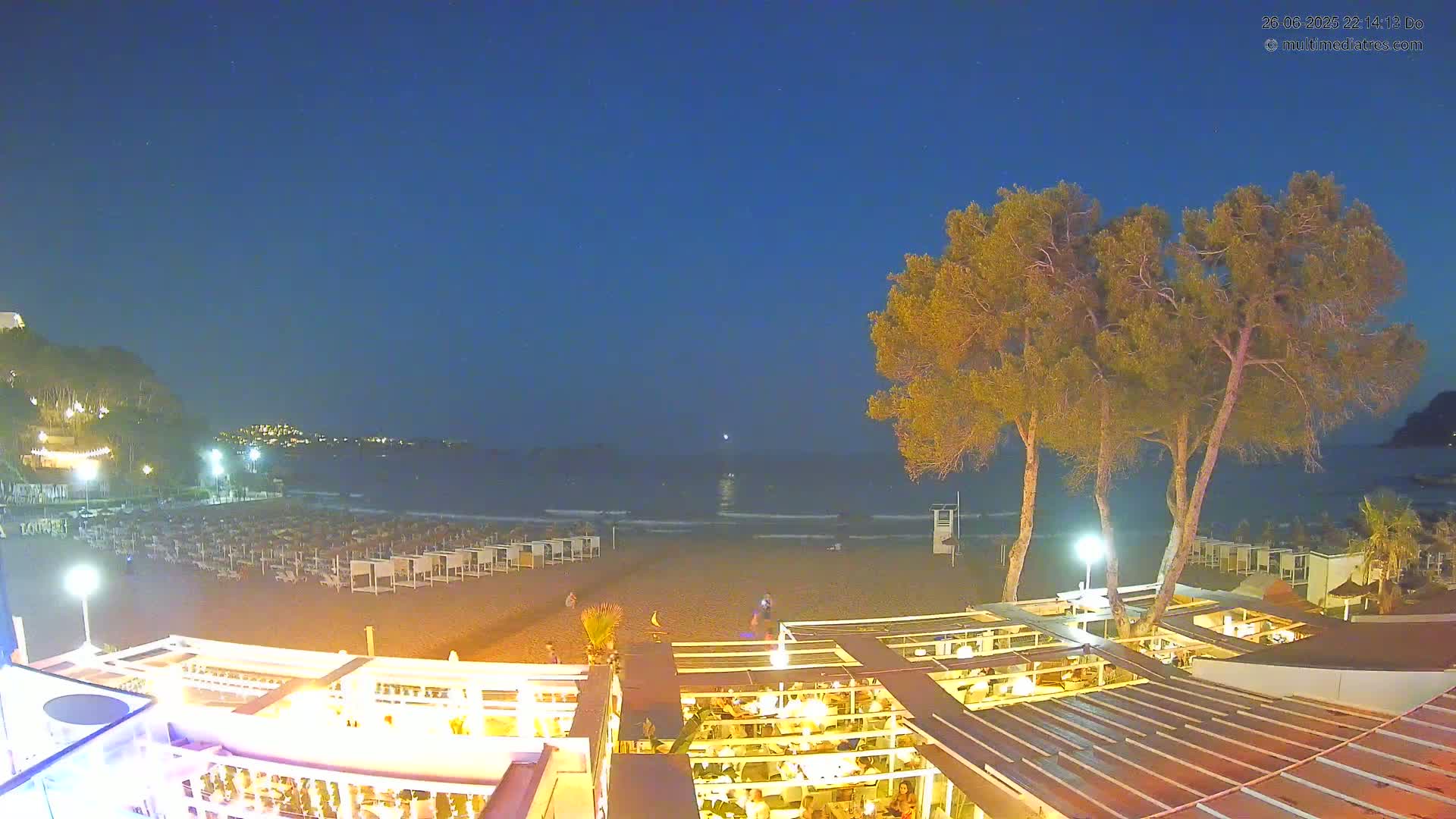 Paguera, Playa Tora Beach from Mar y Mar Restaurant Live Cam - Mallorca, Balearic Islands, Spain
