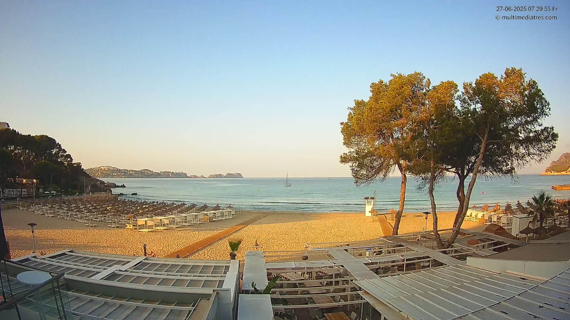 Paguera, Playa Tora Beach from Mar y Mar Restaurant Live Cam - Mallorca, Balearic Islands, Spain