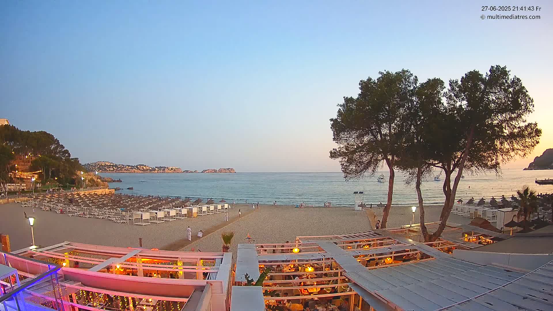 Paguera, Playa Tora Beach from Mar y Mar Restaurant Live Cam - Mallorca, Balearic Islands, Spain