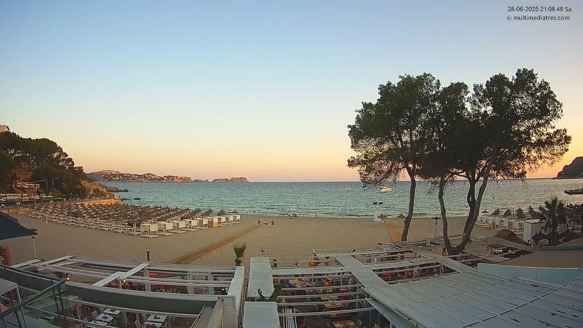 Paguera, Playa Tora Beach from Mar y Mar Restaurant Live Cam - Mallorca, Balearic Islands, Spain